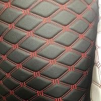 Vista 5 de Tela de vinilo de espuma acolchada de piel sintética con respaldo de esponja gruesa, cabecera de tapicería para automóvil, 39 x 60 pulgadas, Negro