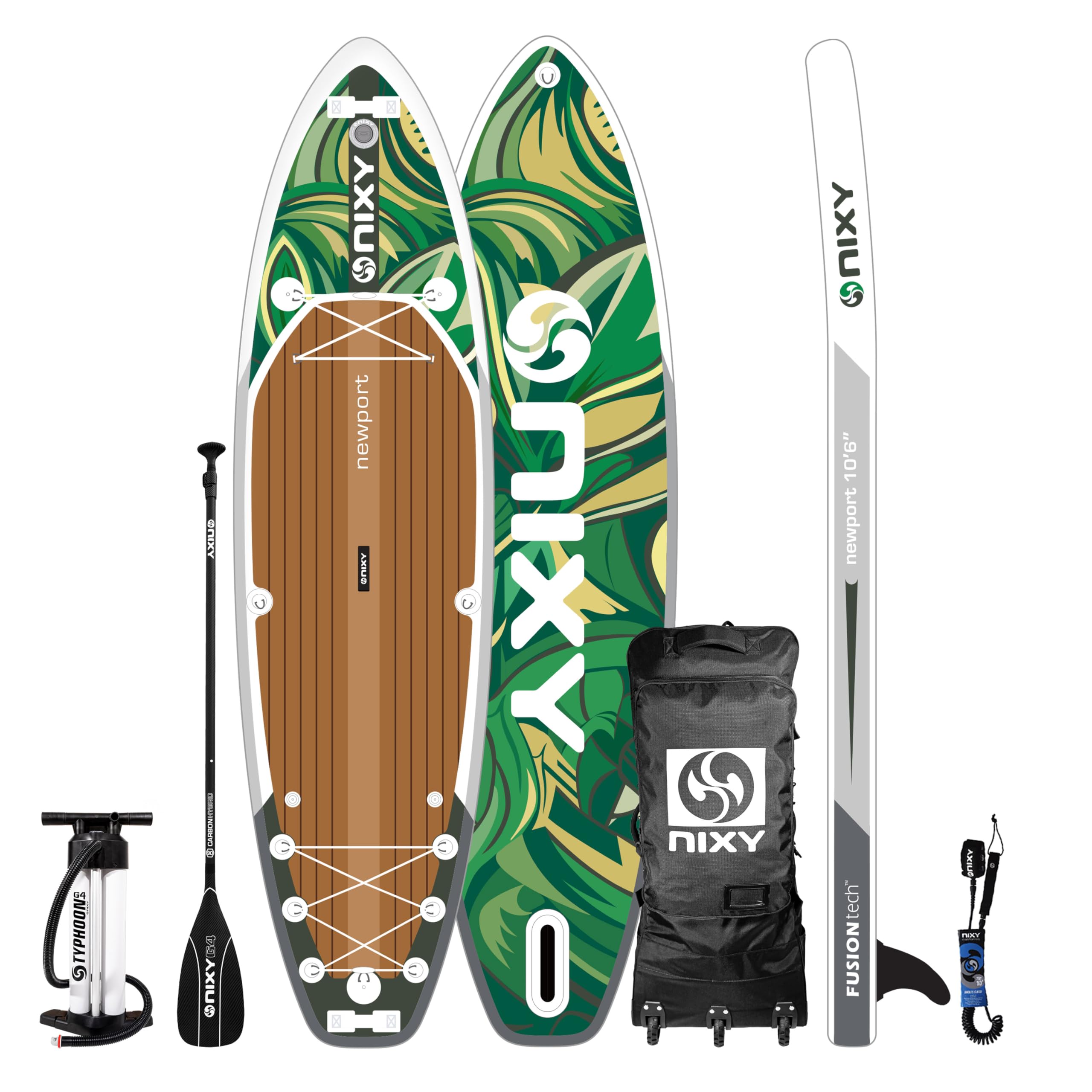 NIXY Newport 10’6” Inflatable Paddle Board | High-Performance, Durable, and Lightweight SUP for All Skill Levels with Welded Seams and 300 lbs. Capacity (Maui)