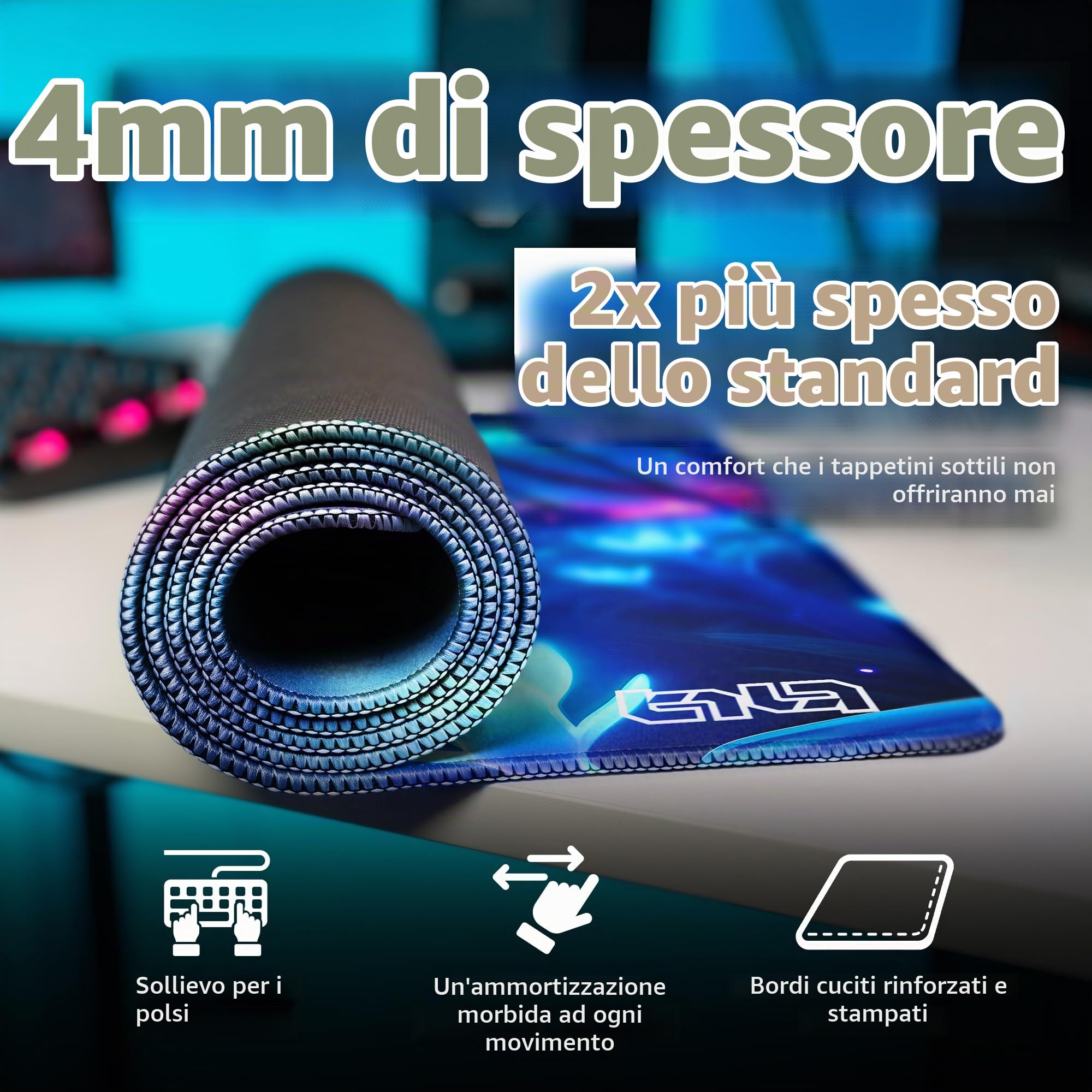 Tilt Tappetino Mouse XXL 100x50 cm | Antiscivolo Sottomano Scrivania | Impermeabile Tappetino Mouse Gaming | Accessori Scrivania Ufficio e PC | Tappetino Scrivania Grande (Cosmic Forest)