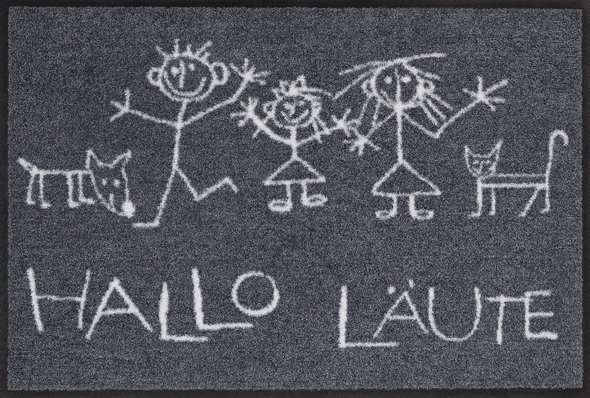 Salonloewe Fussmatte Hallo Läute I Schmutzfangmatte & Fußabtreter für Innen 50 x 75 cm