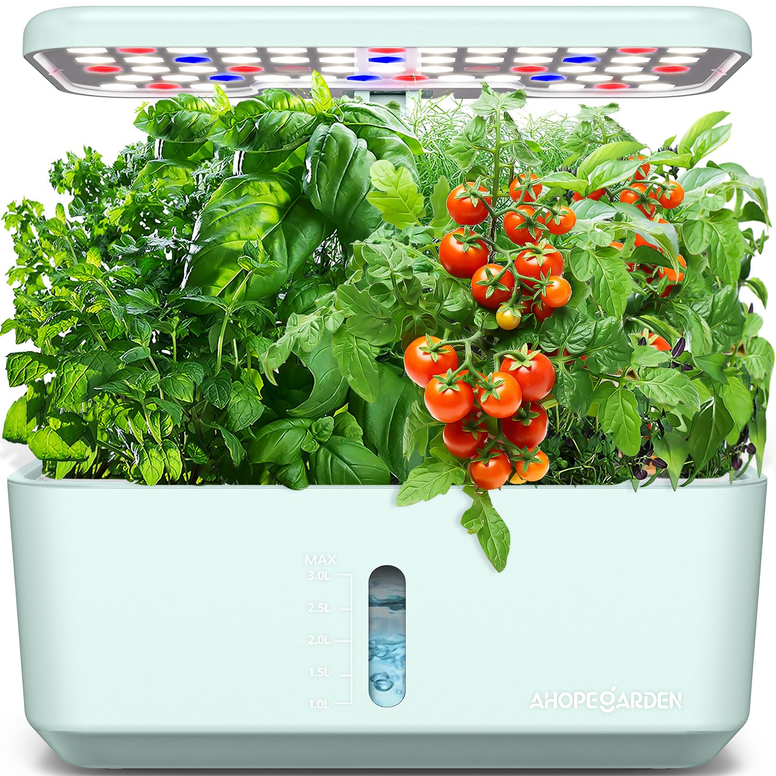 Ahopegarden System uprawy hydroponicznej do ogrodu wewnętrznego, 10 strąków, zestaw do kiełkowania roślin, aeroponika ziołowa, warzywa, lampa do wzrostu ze światłem LED, doniczka hydroponiczna