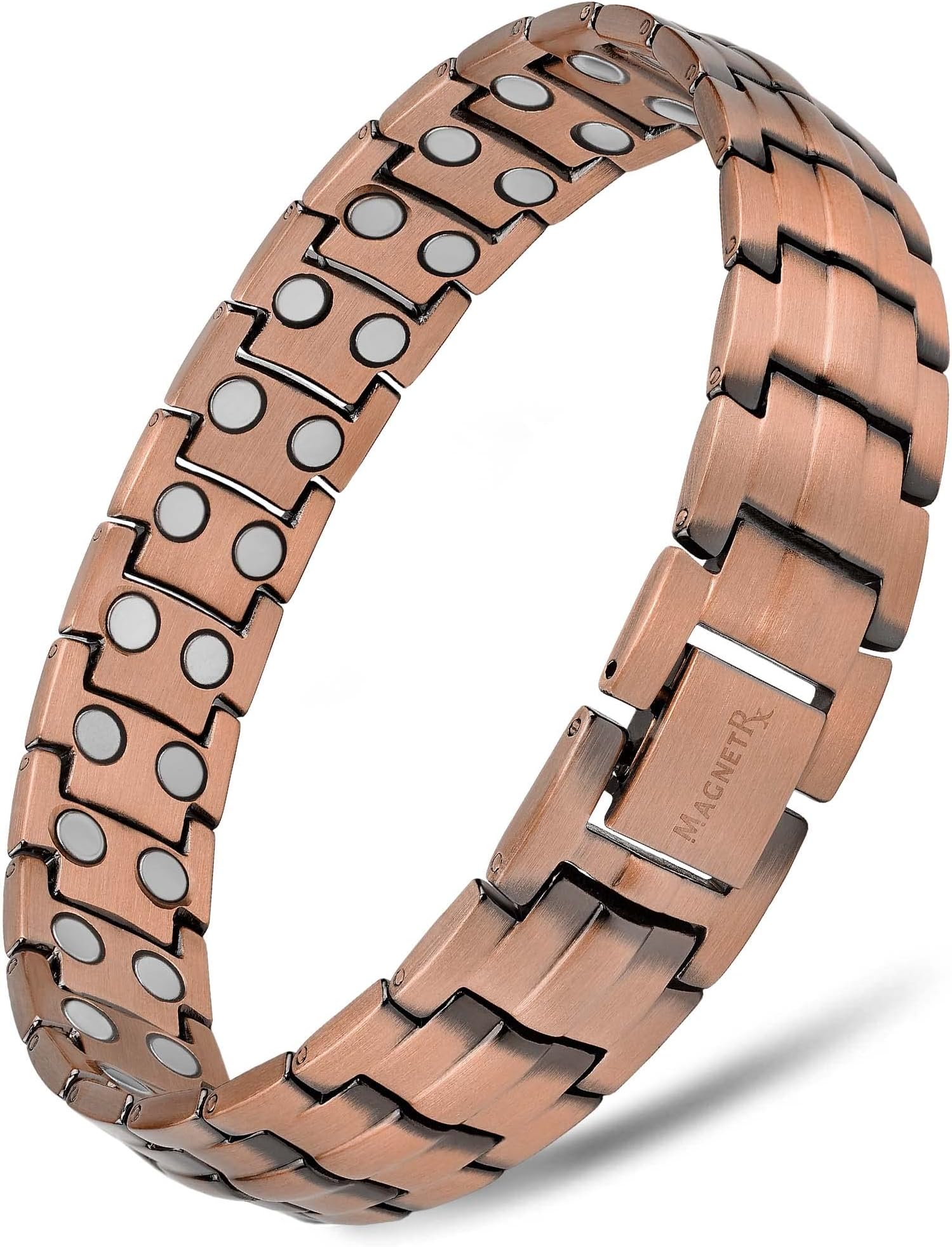 MagnetRX Pure Copper Magnetic Bracelet - Magnetic Copper Bracelets for Men - Adjustable Length with Sizing Tool
