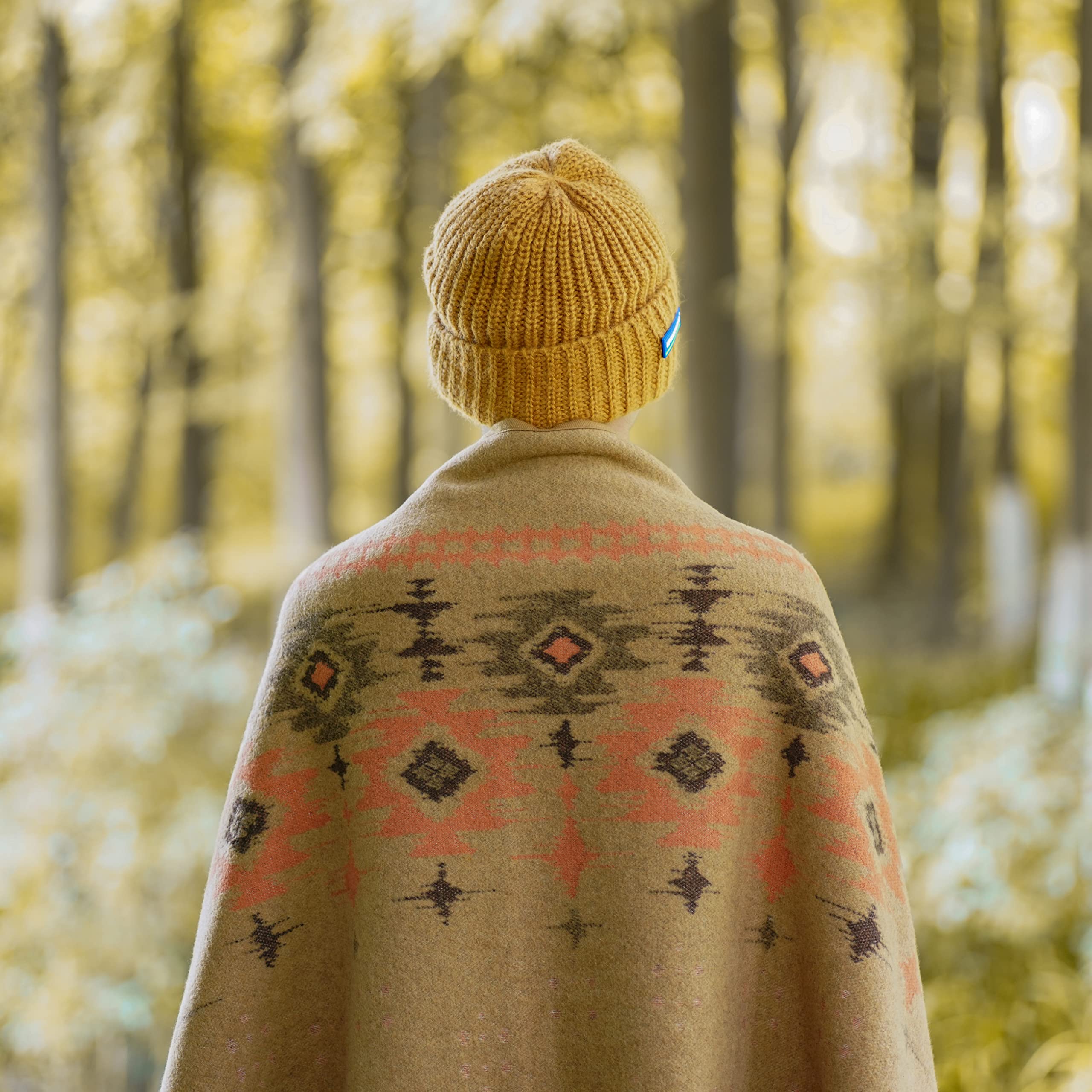 ACUSHLA Merinowolle Campingdecke - 79x63cm Skandinavien-Grau Waschbar