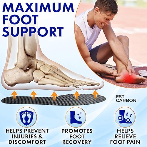 Miniatura 4 de Plantilla de fibra de carbono para hombres y mujeres, 1 placa de pie de fibra de carbono, inserto de zapato de fibra de carbono, puntera de césped