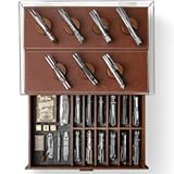 Holme & Hadfield Premium Knife Display Case for up to 30 Knives – Large Handcrafted Wooden Pocket Knife Organizer for Collections for EDC Collectors – Luxury Built to Last