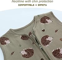 Vista 4 de Miracle Baby Saco de dormir con pies - 0.5 TOG 100% algodón transpirable, diseño sin mangas, saco de dormir para bebé