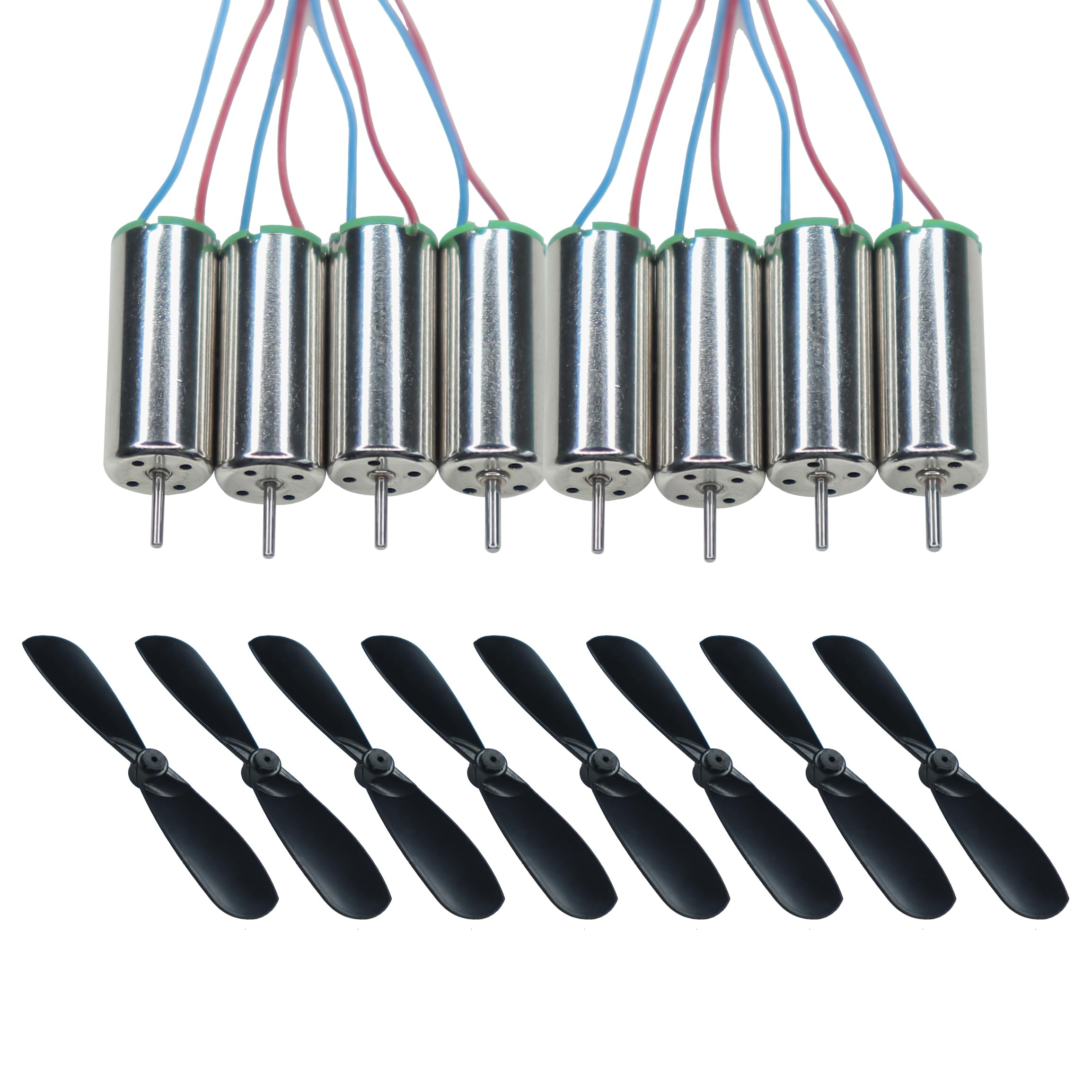 Combo of 3.7V 716 Coreless DC Motors with Propellers for Mini Drones (8 Motors + 8 Blades)