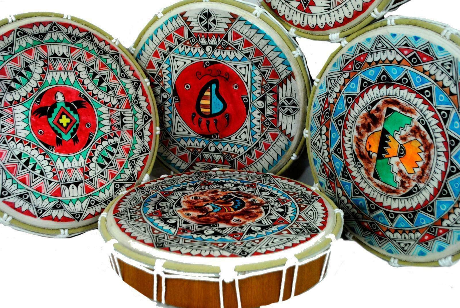 Fair Trade Handmade Native American Style Hand Tambour Tambourine Drum & stick