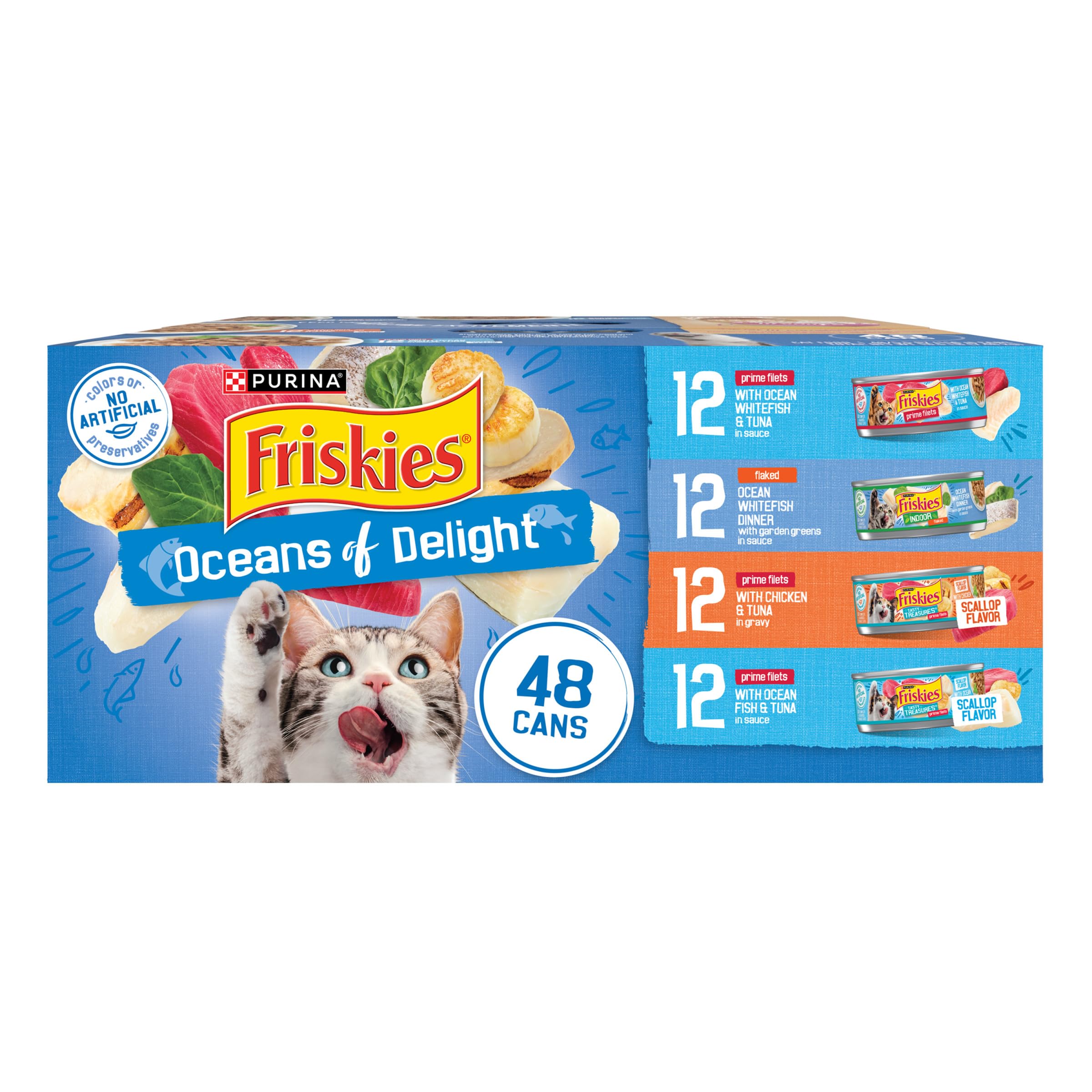 Purina Friskies Oceans of Delight Variety Pack cans