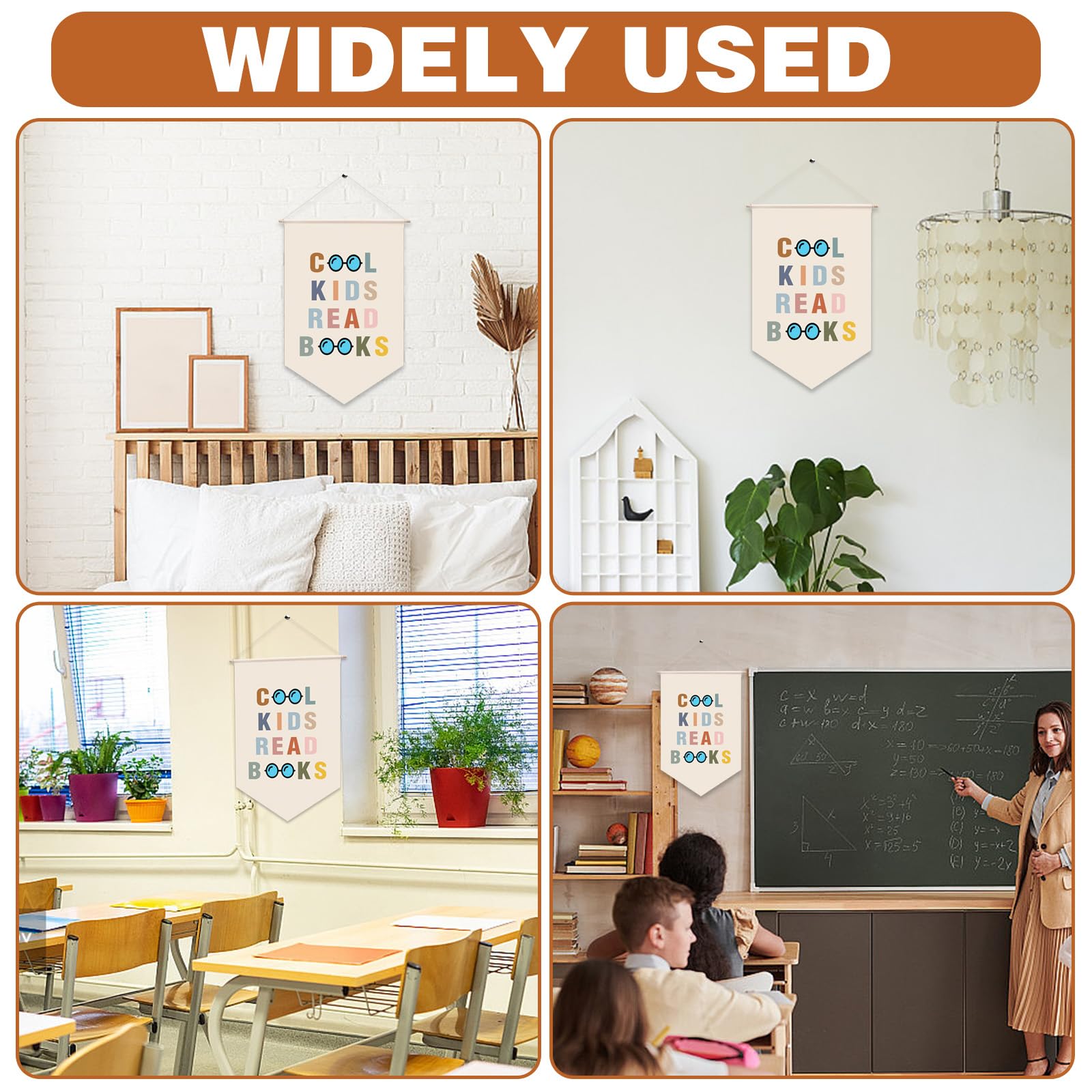 Rincón de lectura para niños decoración bohemia para el aula, diseño simple natural y fresco decoración de la biblioteca, decoración de la pared para niños adecuado para decorar el aula biblioteca