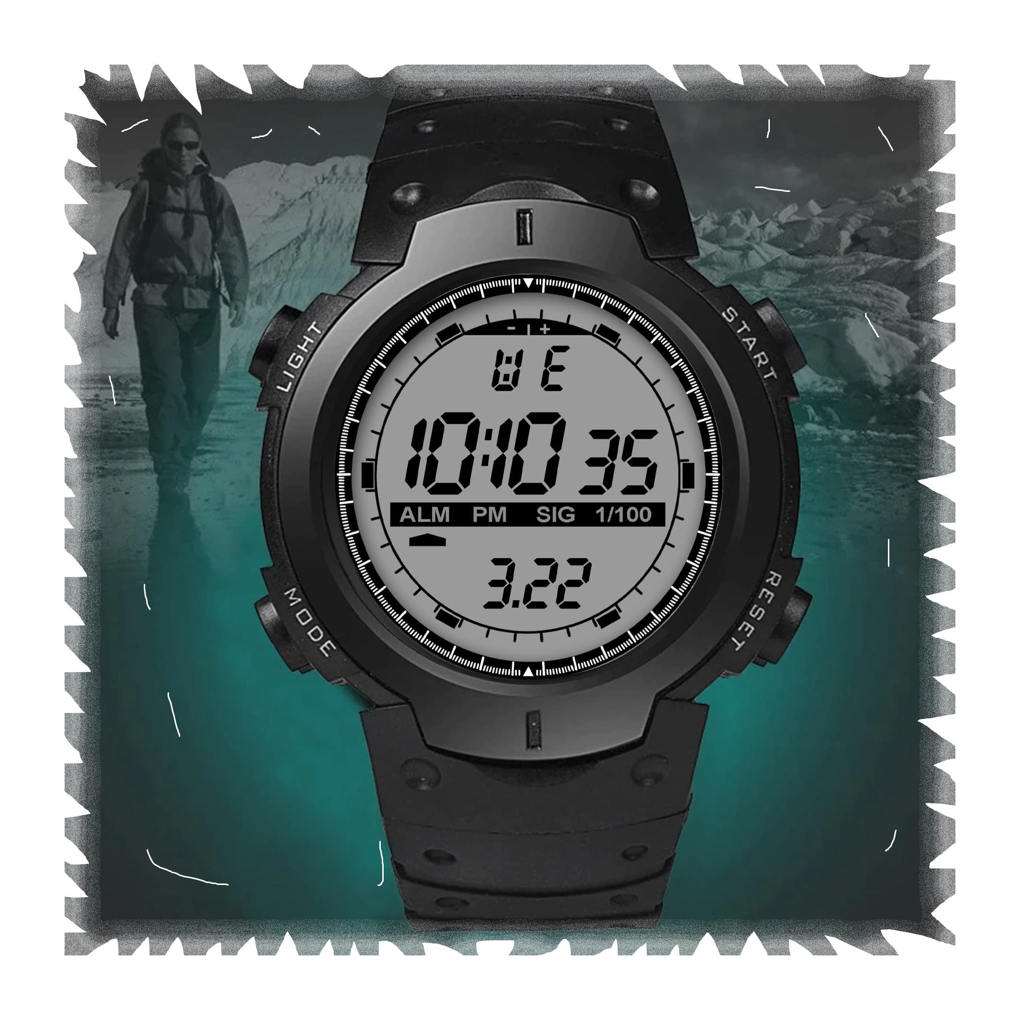 FROZIL Digital Shockproof Multi-Functional Black Strap Waterproof Sports Watch for Mens Kids Boys Watches for Men Pack of 1 (B0B3638YPY) Amazon Price History, Amazon Price Tracker