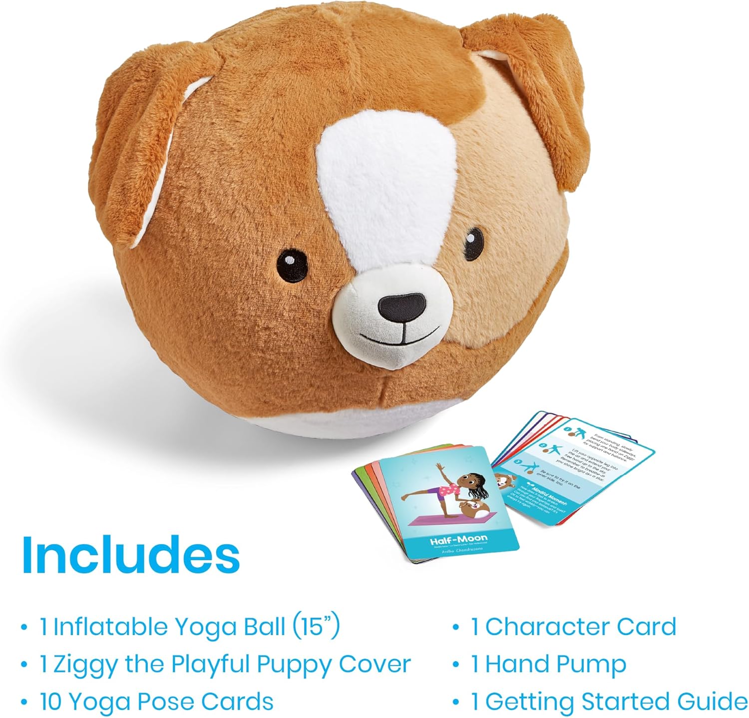 hand2mind Puppy BubblePlush Yoga Ball Buddy, Yoga Ball for Kids, Calming Corner for Items, Kids Exercise Equipment, Occupational Therapy Toys, Sensory Toys, Active Play for Ages 3 and Up