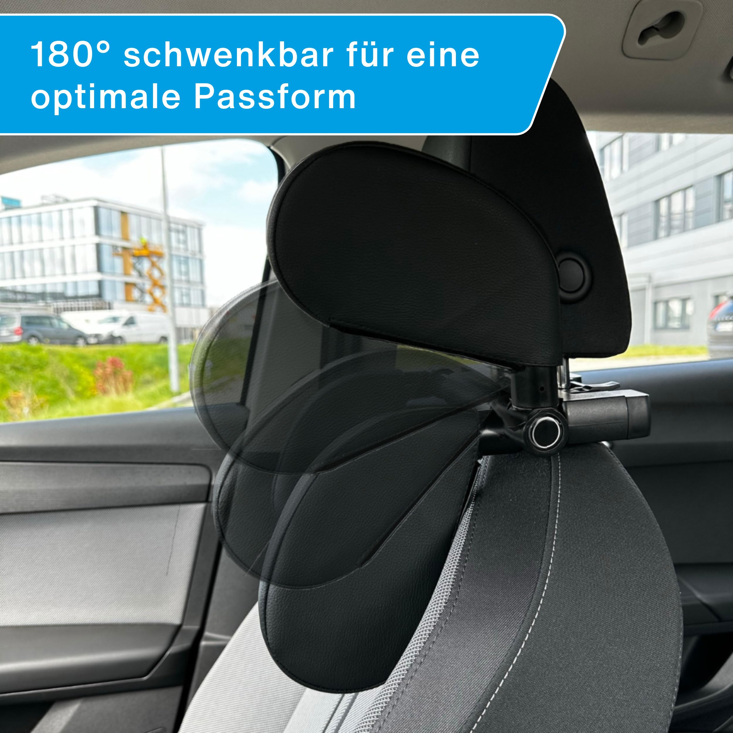 cartrend Appuie-tête Confortable Pliable, pivotant à 180 °, Noir
