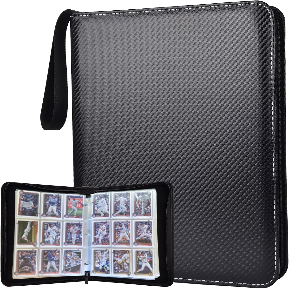 Portable 9-Pocket Trading Card Binder, Holds 720 Cards | 40 Removable Double-Sided Sleeves, Baseball Card Binder Card Storage Organizer Album for Boys, Girls, Sports & Game Cards