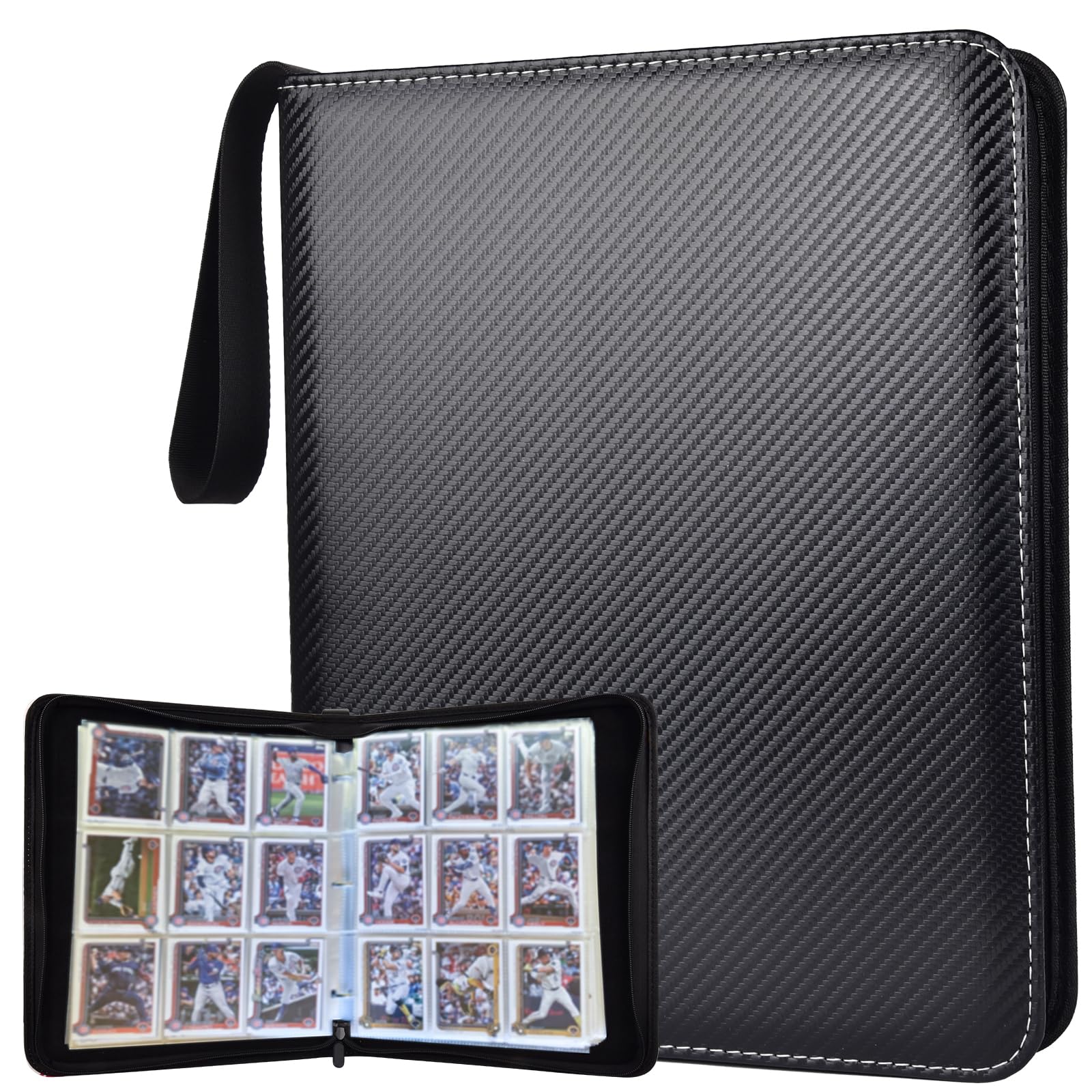 ULLTOON Portable 9-Pocket Trading Card Binder, Holds 720 Cards with 40 Removable Double-Sided Sleeves, Baseball Card Binder Card Storage Organizer Album for Boys, Girls, Sports & Game Cards