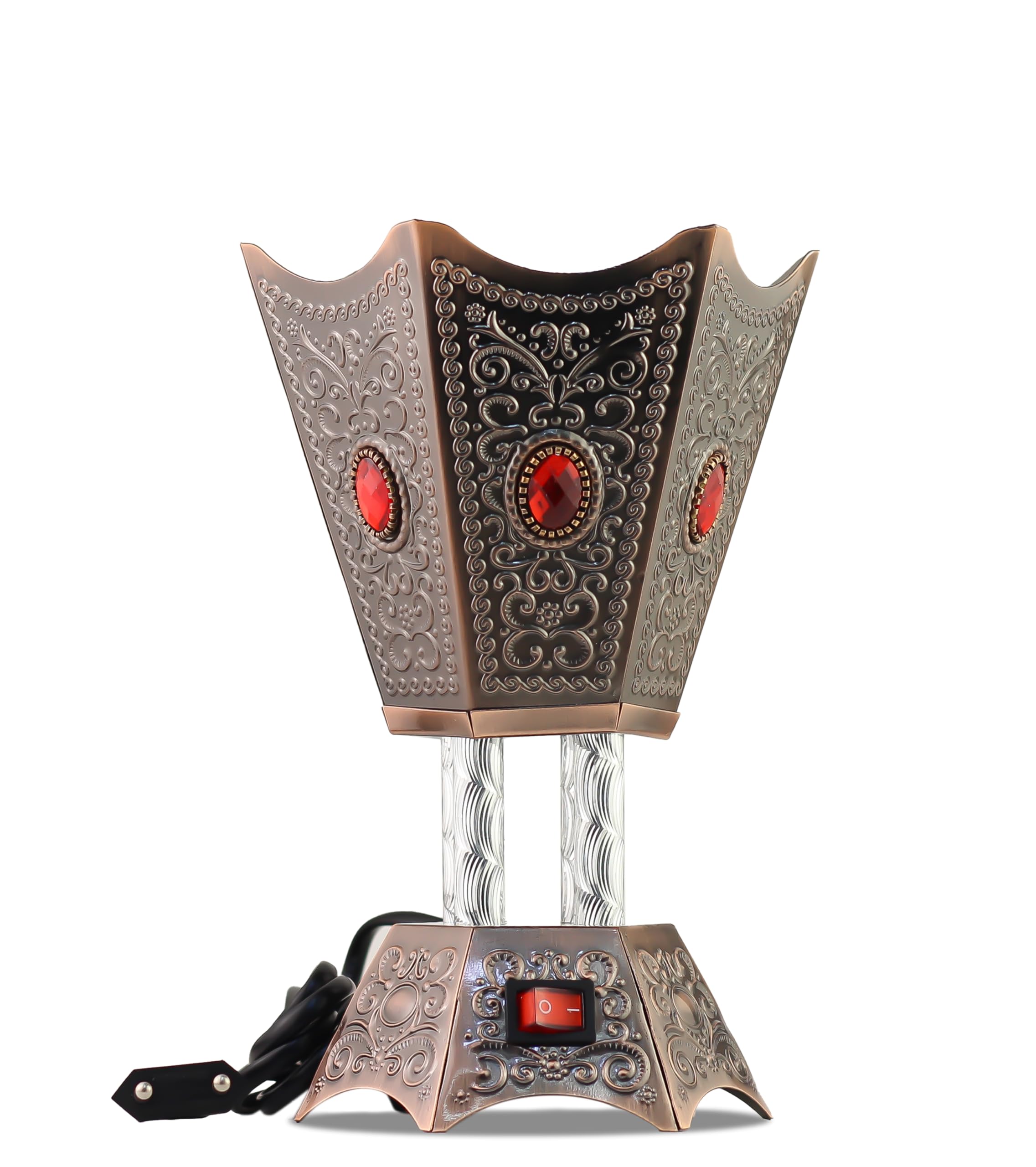 Arabian Electric Incense Burner Metal Vintage Arabic Burner - Middle Eastern Incense Holder, Electric Bakhoor Burner Suitable for Arabian Oud, Home & Hotel Decor (Style 20)