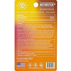 Mineral SPF 30 Vegan Lip Balm by Naturistick | Broad Spectrum UVA/UVB Protection with Zinc Oxide | 100% Natural, Coral-Friendly | 5-Pack Assorted (Raspberry, Coconut, Cherry, Citrus, Spearmint)