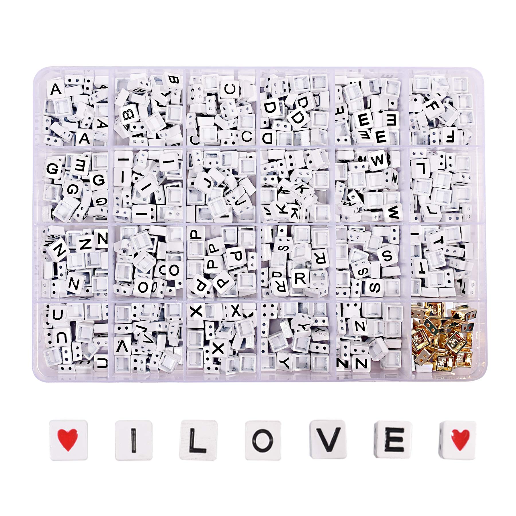 720pcs/Box Enamel Letter Beads Alphabet Square Tila Tile Bead Kit Jewelry  Making Metal Hematite Japanese Beads for Crafts DIY Miuki Beads Wholesale