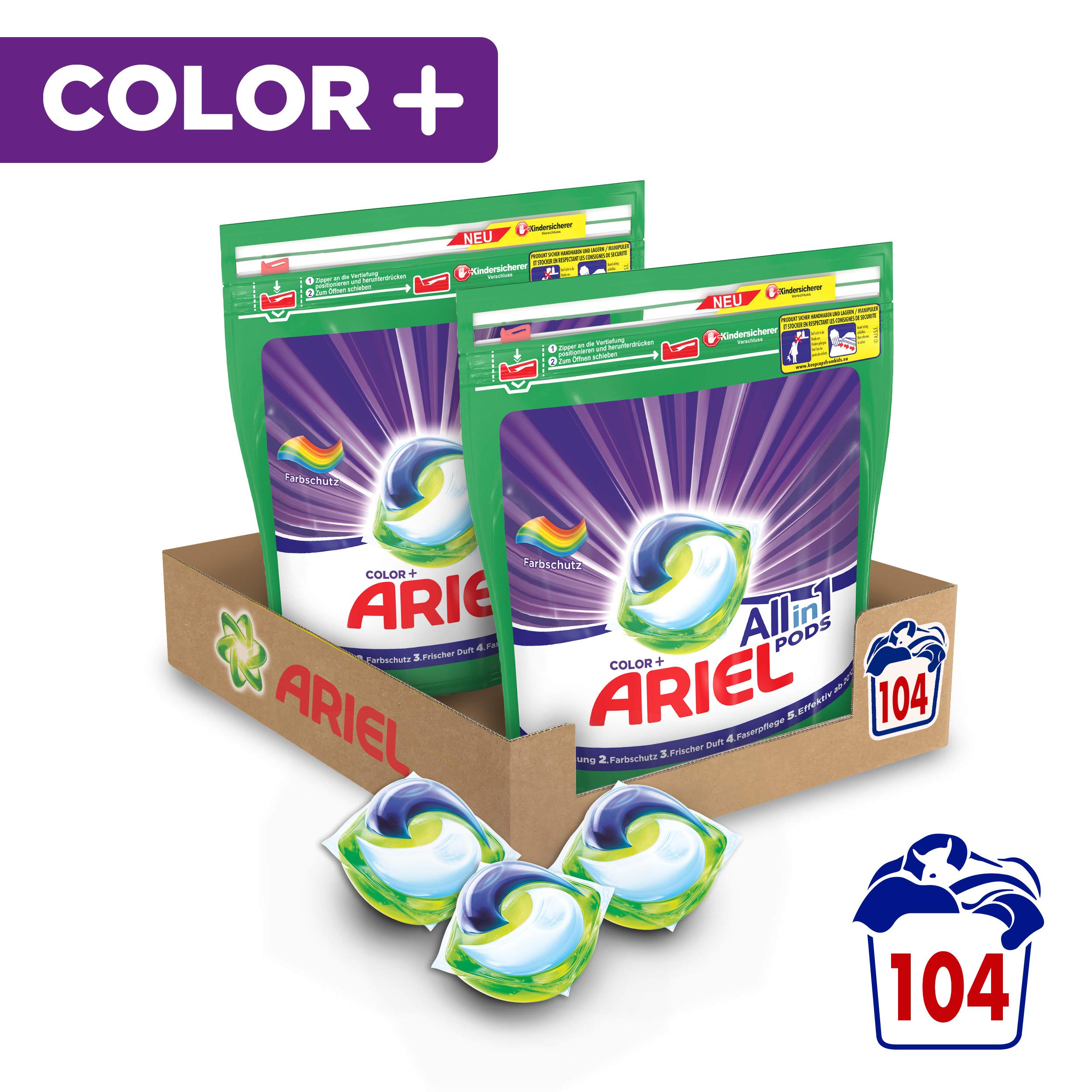 Ariel Cápsulas todo en 1 Color-Farbschutz Waschmittel - 104 Waschladungen