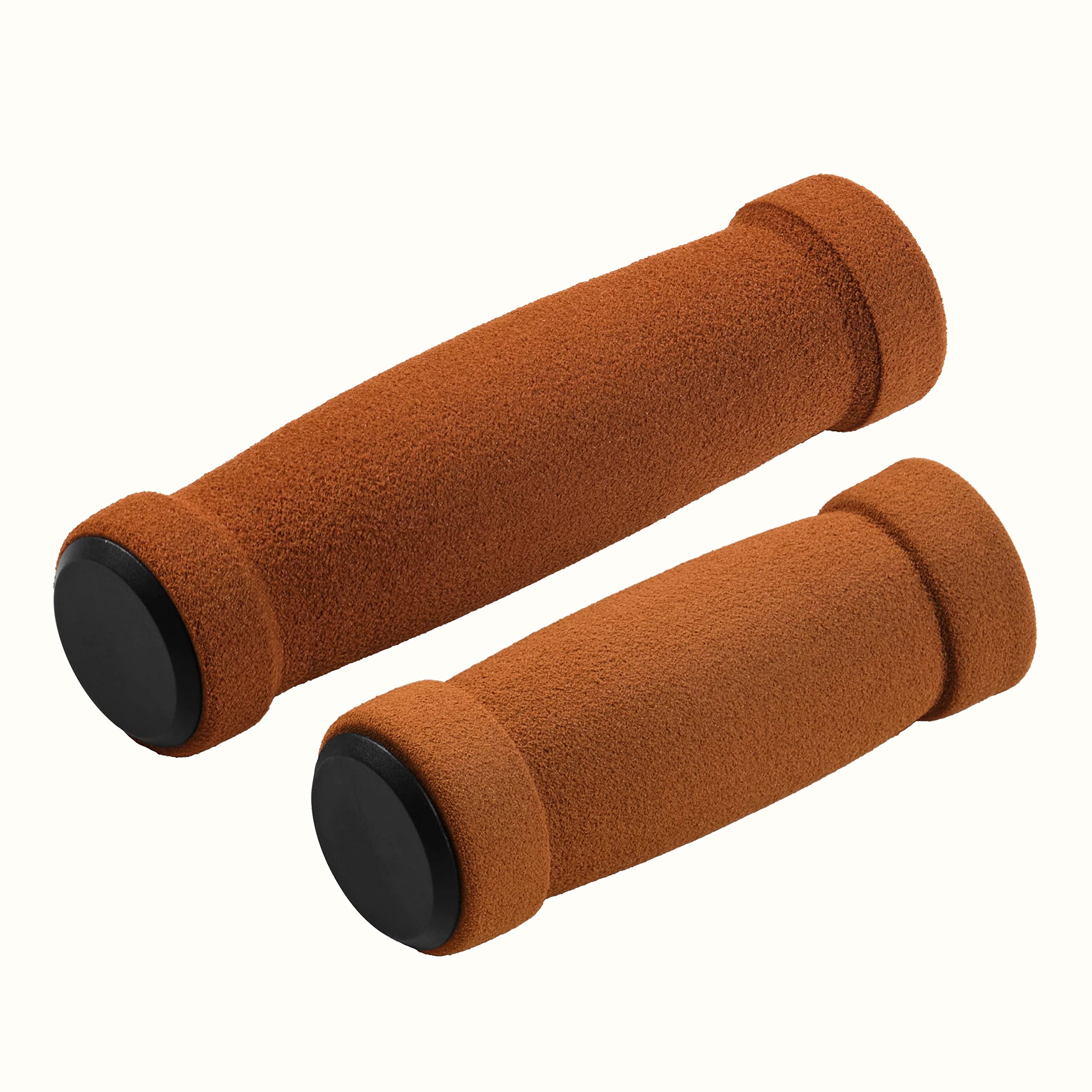 Retrospec Chatham Foam Bike Handle Grips - Comfortable Non-Slip Bicycle Handlebar Grip for Beach Cruiser- Absorbs Vibration - Brown Multi-Speed