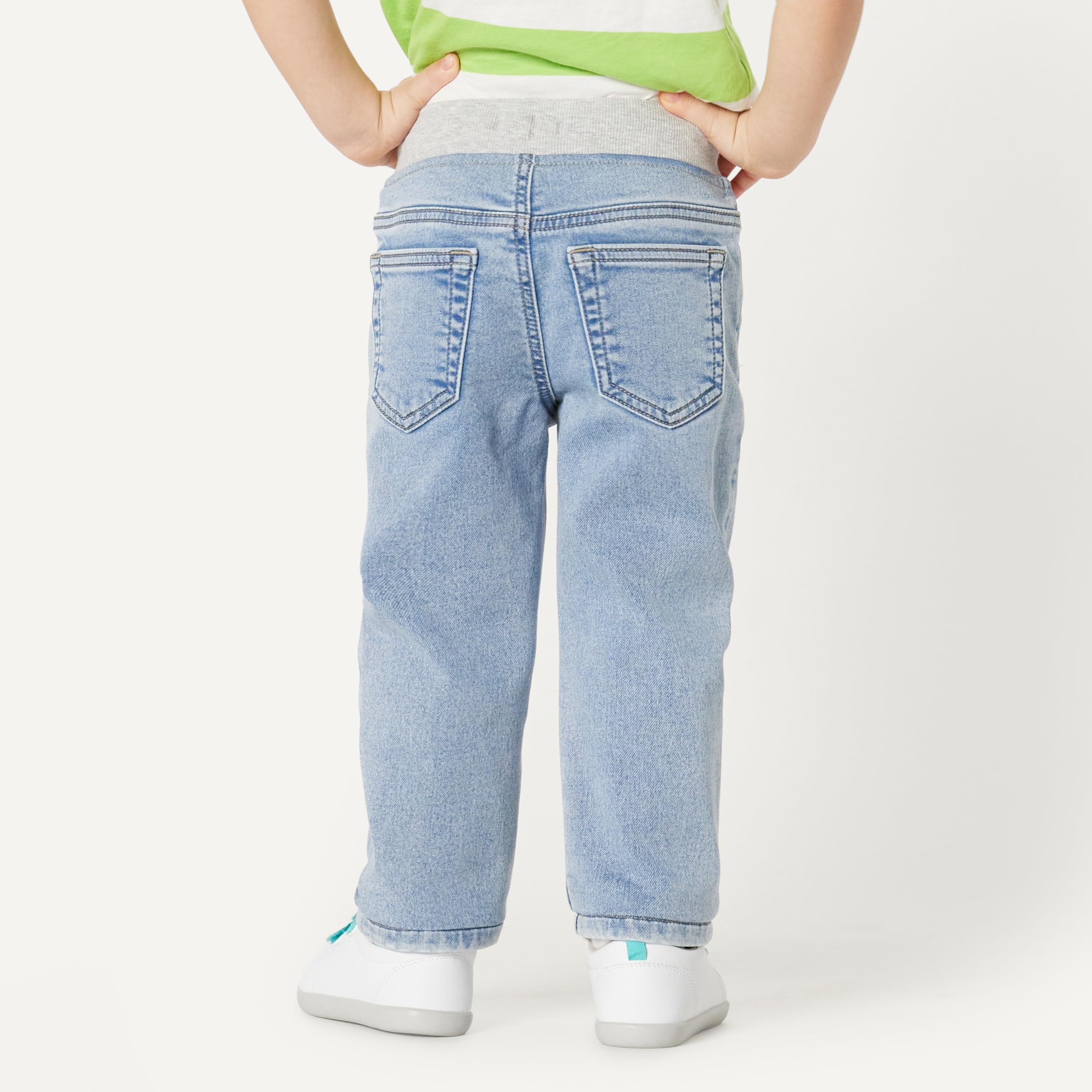 Amazon Essentials Jeans Morbidi Senza Cerniera Elasticizzati Unisex per Bambini e Ragazzi