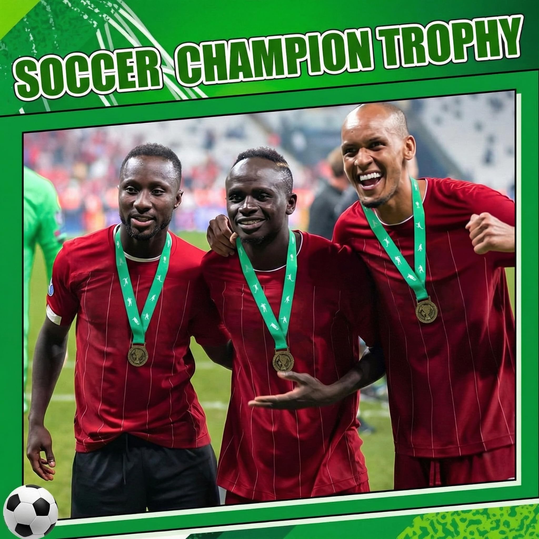 Kenning Goldmedaillen mit Nackenband, Fußball-Medaillen für Auszeichnungen, Sportwettbewerbe, Feier, Trophäe, Preis, Geschenke für Fußball, Party, Gastgeschenke, Teilnahmegewinner, Geschenk