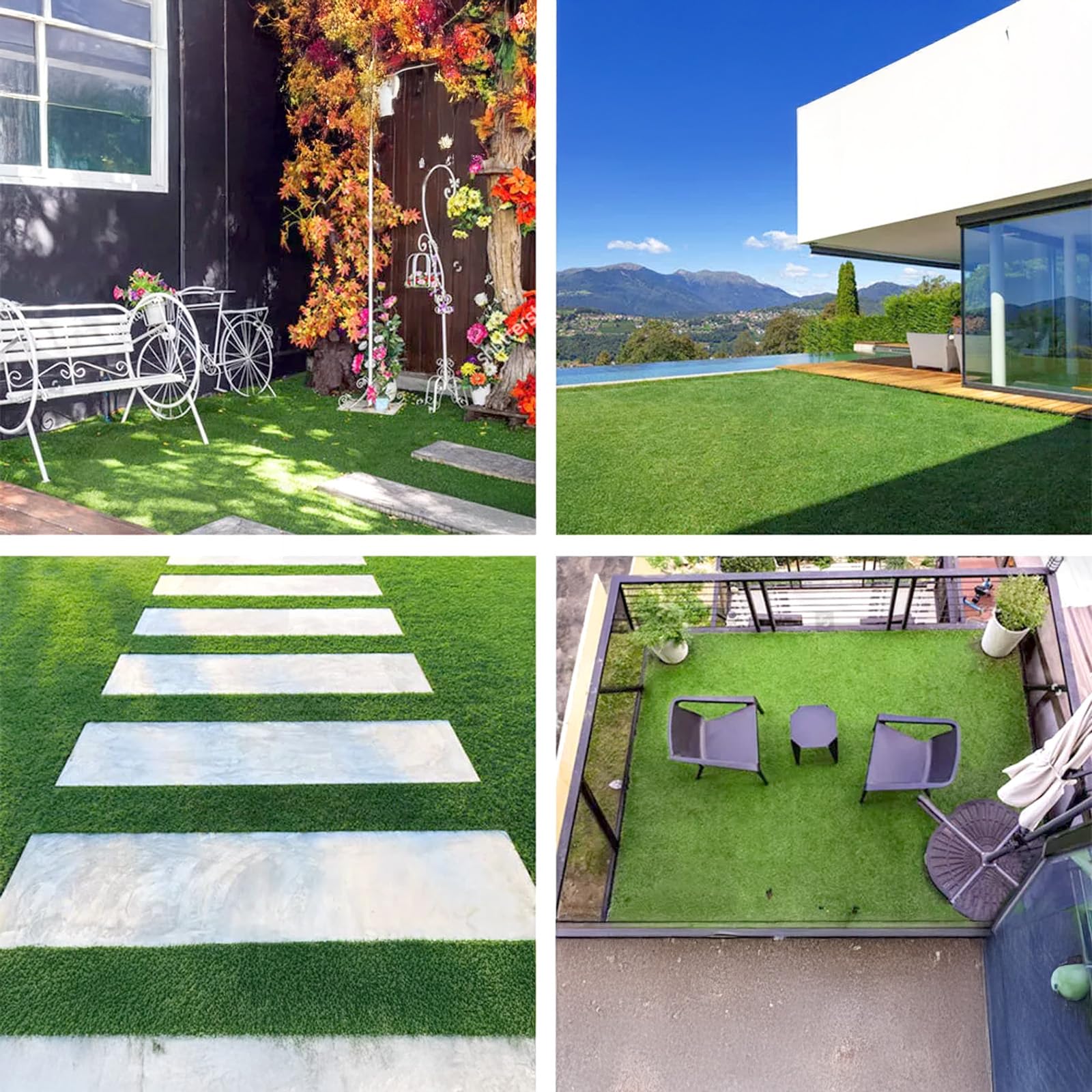YOEVU - Césped Artificial Verde 1x5 Metros Altura 30mm, Realismo Natural, Resistente a Rayos UV y Clima, Fácil Instalación, sin Mantenimiento, Ideal para Jardines y Terrazas Exterior e Interior