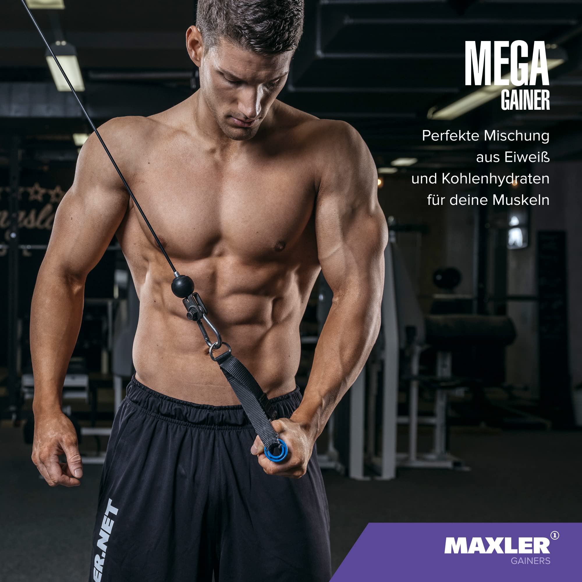 Maxler Mega Gainer - przyrost masy mięśniowej - wanilia - 1000g - połączenie białka, węglowodanów, witamin i minerałów - 10% białka serwatkowego - wysokokaloryczny shake