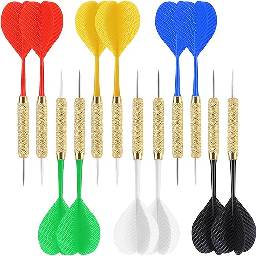 Miniatura 9 de Accmor Paquete de 18 dardos de punta de acero, juego de dardos de punta de metal de 0.63 oz, juego de dardos de punta de metal, dardos de metal para