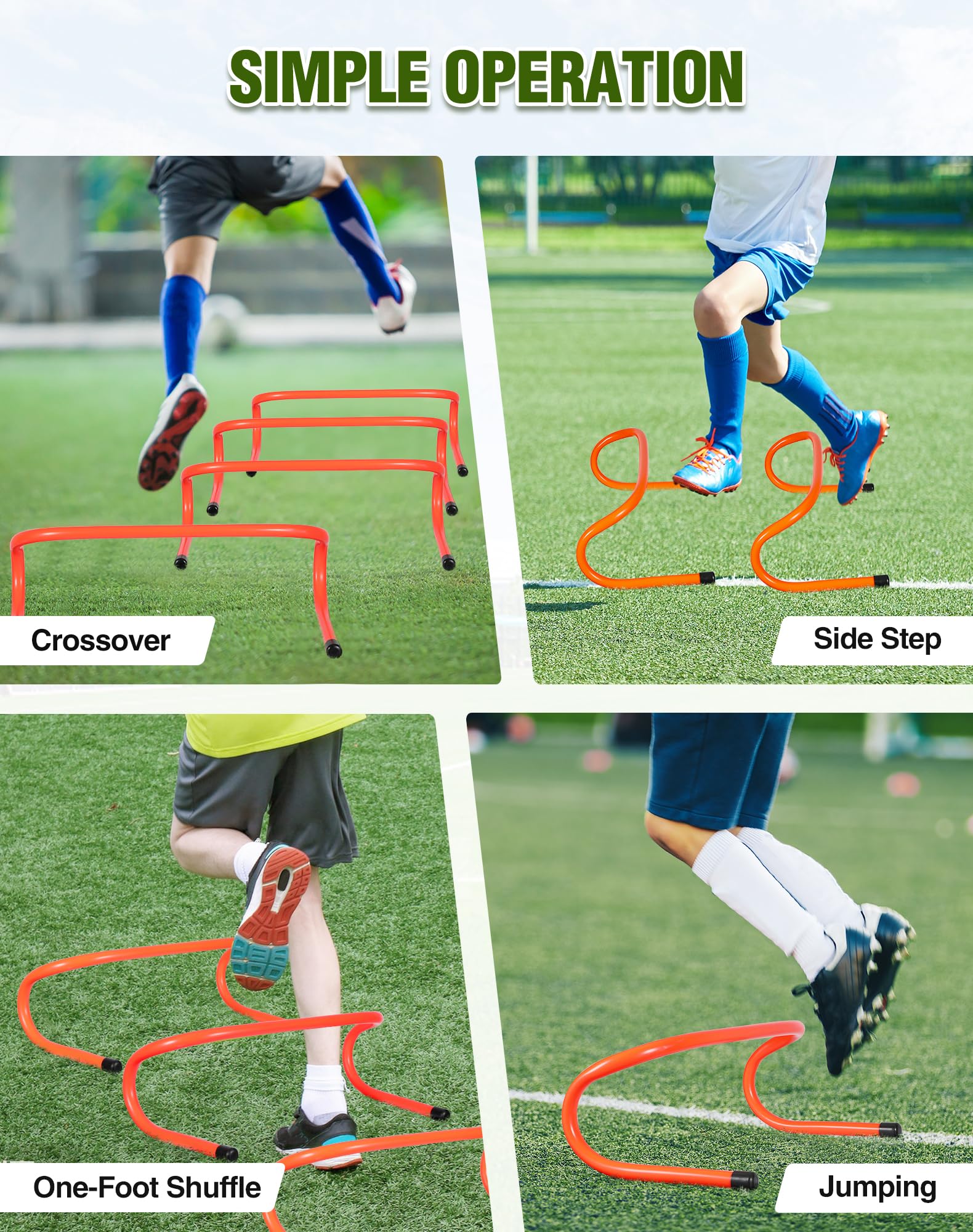 Attrezzatura per allenamento di velocità con scala di agilità, ostacoli per l'allenamento della velocità, include ostacoli di agilità, coni a disco, attrezzatura per allenamento di calcio