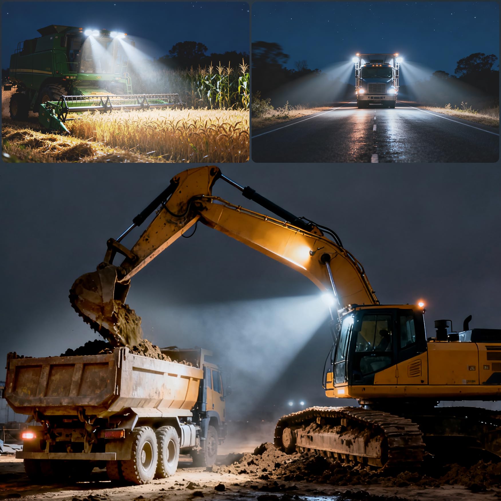 Reflektor LED do traktora 6", dodatkowy reflektor LED, 80 W, 9600 lm, reflektor roboczy, bumper do samochodów ciężarowych, łodzi, ciężarówek, koparek, pojazdów rolniczych, przyczep, 2 sztuki