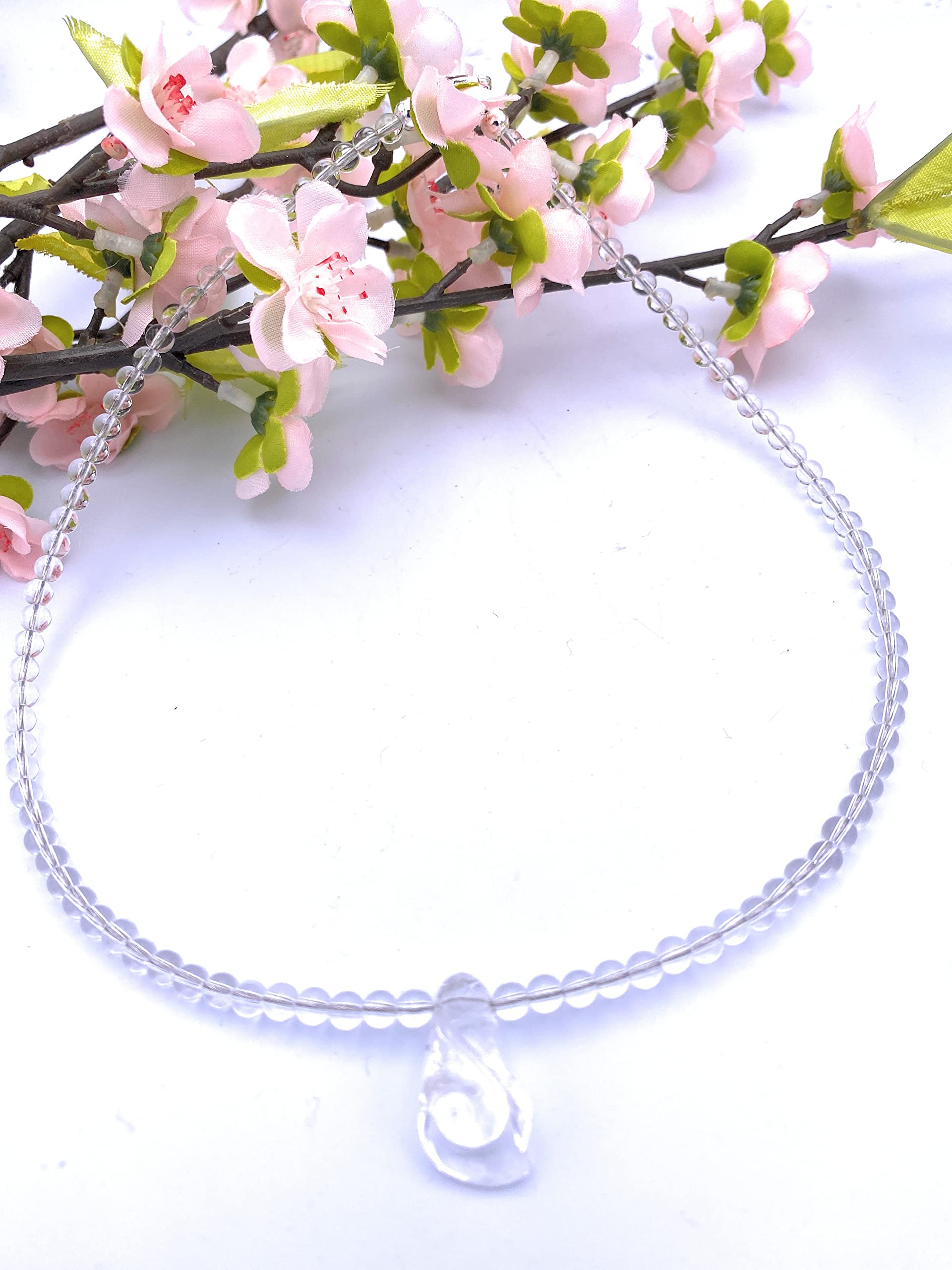 Bergkristall Halskette mit Blume Verschluss 925er Sterling-Silber
