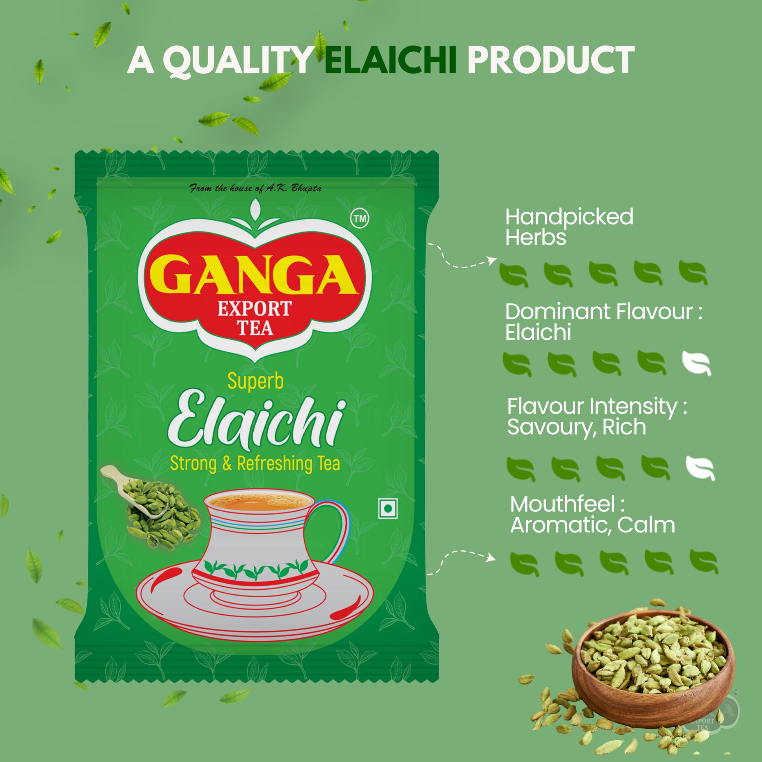 Ganga Premium Assam Chai | Desi Chai | Assam Tea | Elaichi Chai +