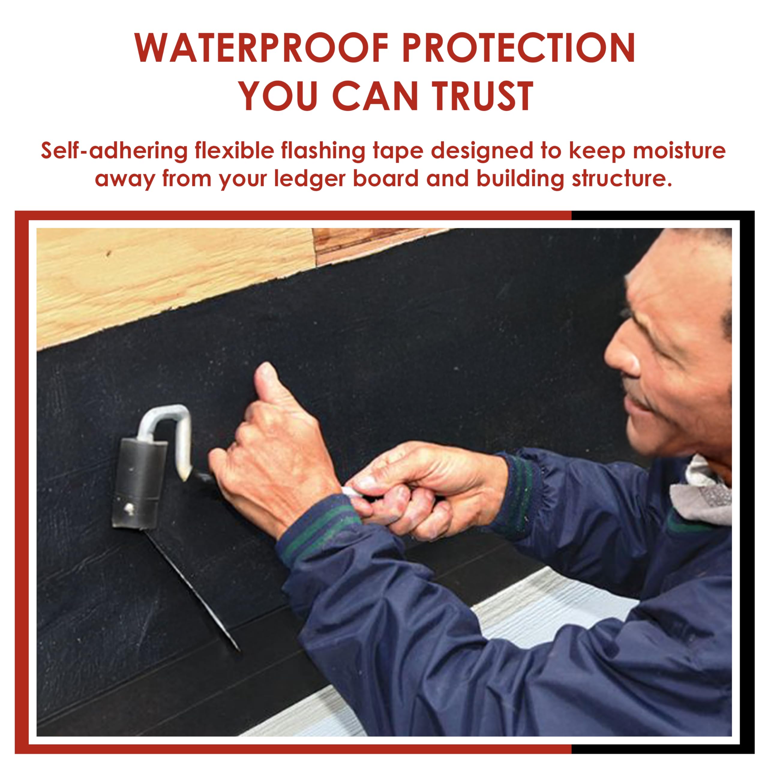 Protecto Wrap Ledger Cinta intermitente – Membrana impermeable adhesiva de butilo y barrera de humedad para protección de tableros de contabilidad – Autosellado resistente a la intemperie intermitente