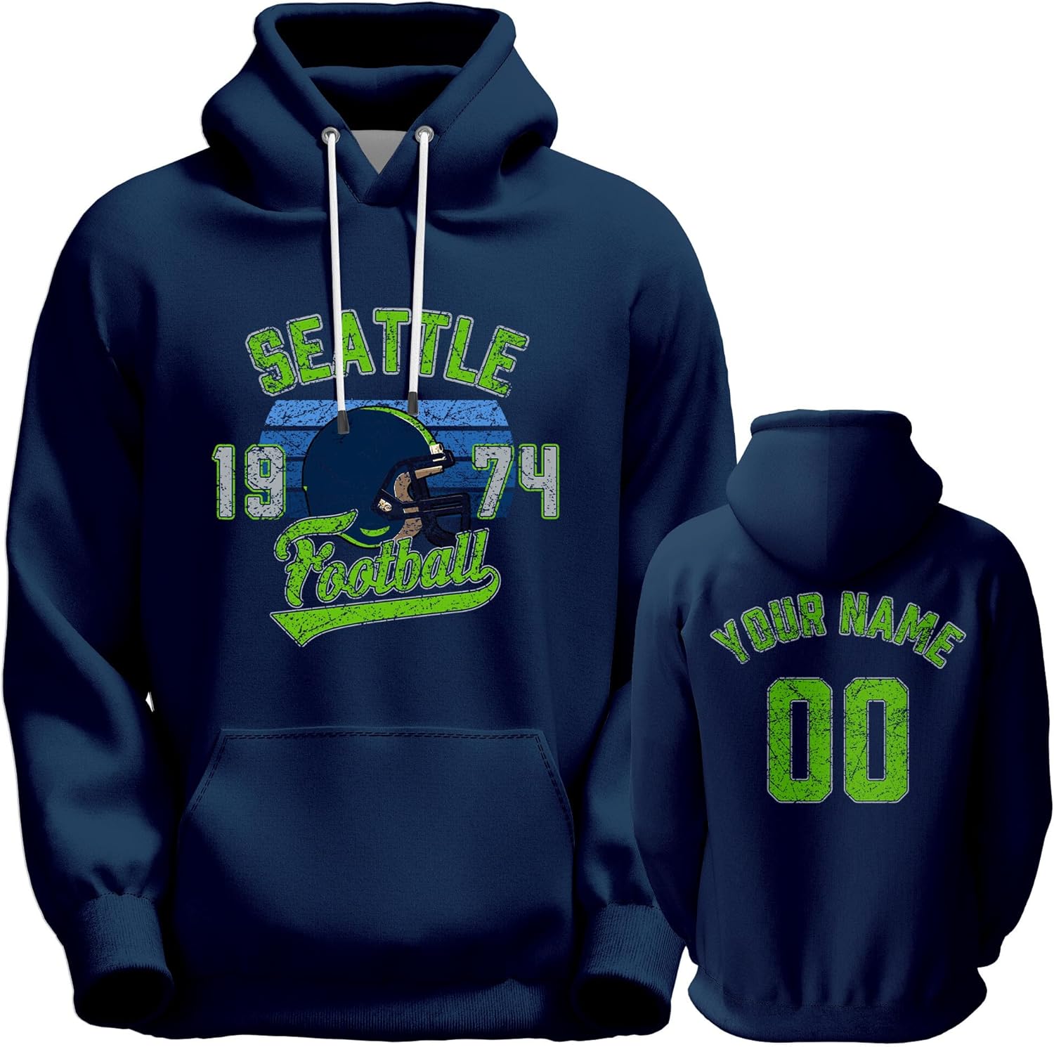 Custom Football Hoodie Personalized City Sweatshirt Customize Your Name Number Pullover Fan Gift for Men Women Youth