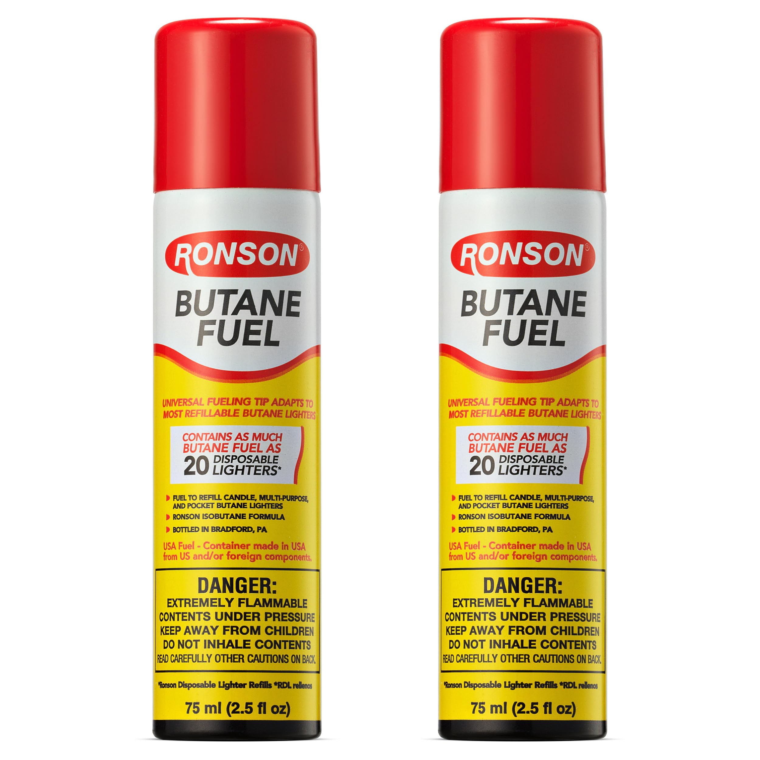 2 Ronson Butane Refill Lighter 42 Grams 1.48 Oz