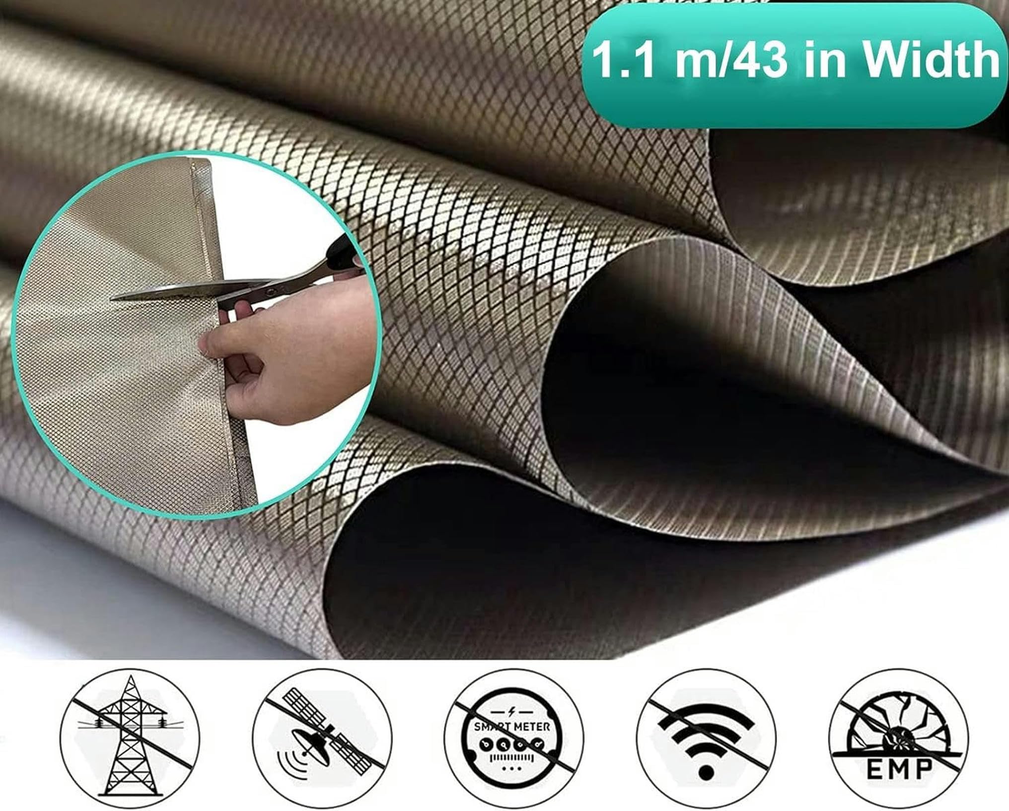 Faraday Tela EMI RF RFID Blindaje – Material de protección EMF para seguridad de dispositivos electrónicos