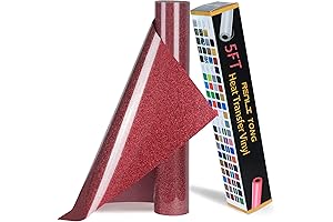RENLITONG Red Glitter Heat Transfer Vinyl: Embellish with Vibrance