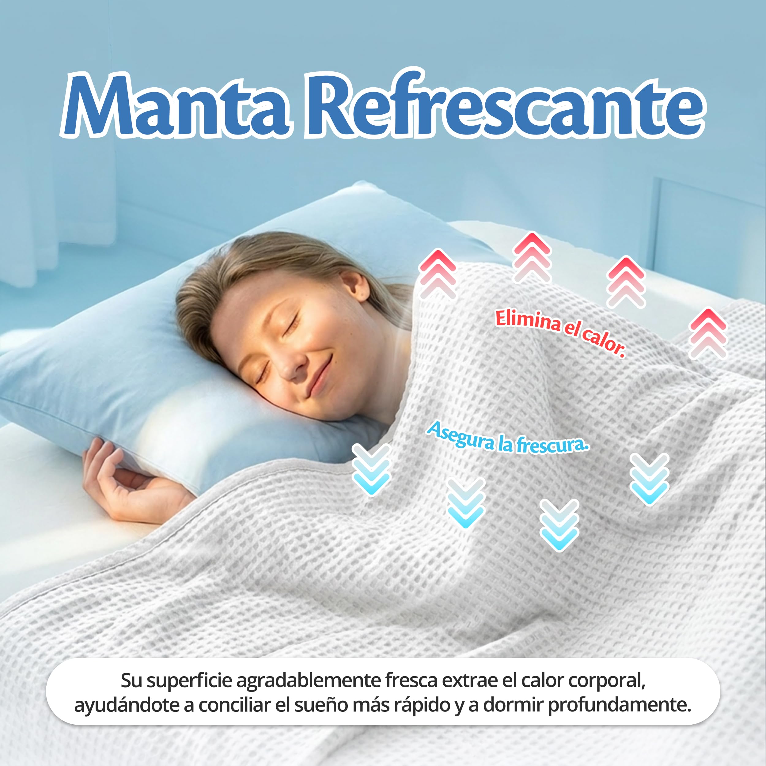 Manta Refrescante Ella - Manta Fría de Verano 200x200 cm, 100% Tencel, Certificado Oeko-Tex, para Sofás y Cama, Cooling Blanket Transpirable, Ligera y Suave