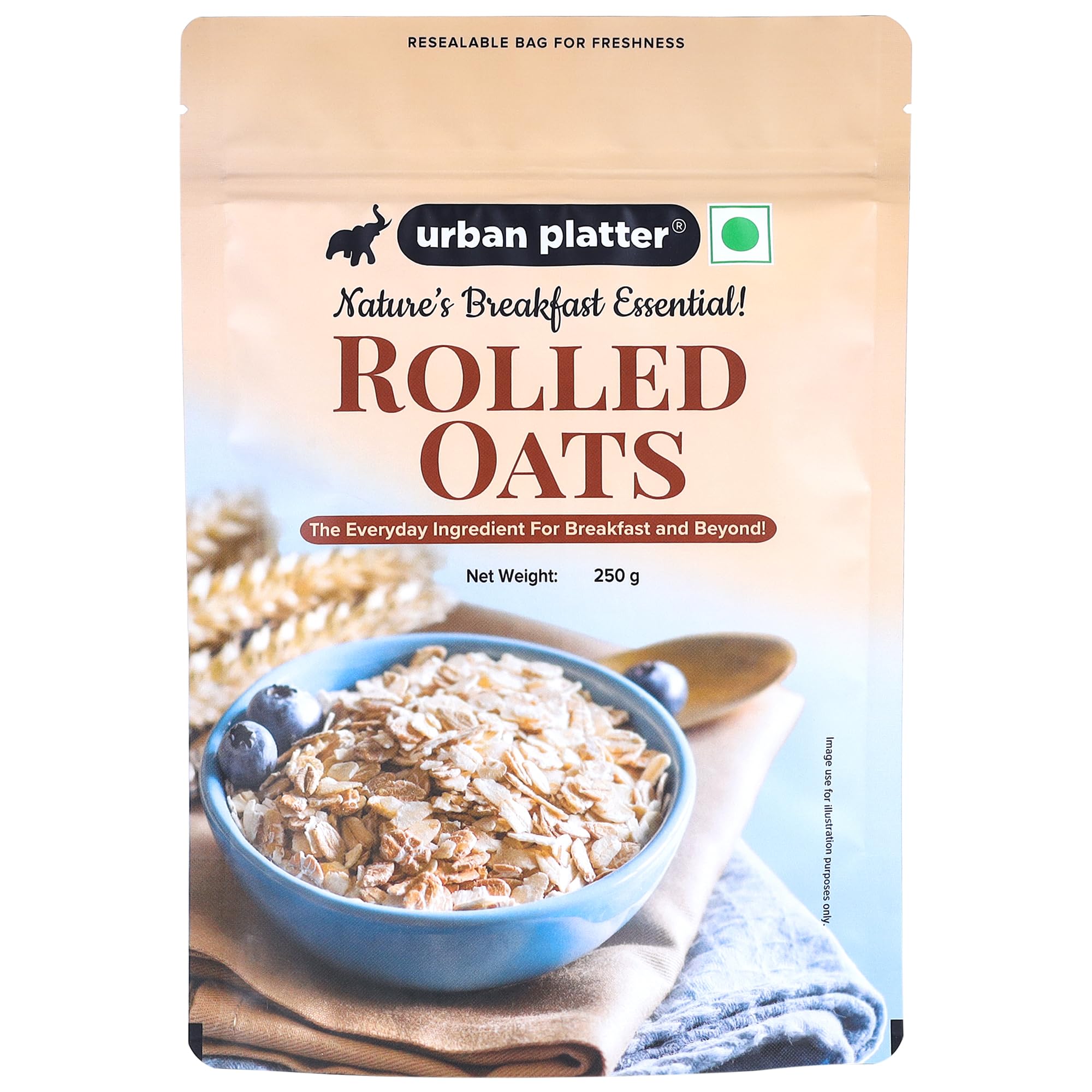 Urban Platter Rolled Oats, 250g (Whole Grain Oats | Breakfast Cereal I Old-Fashioned Oats)