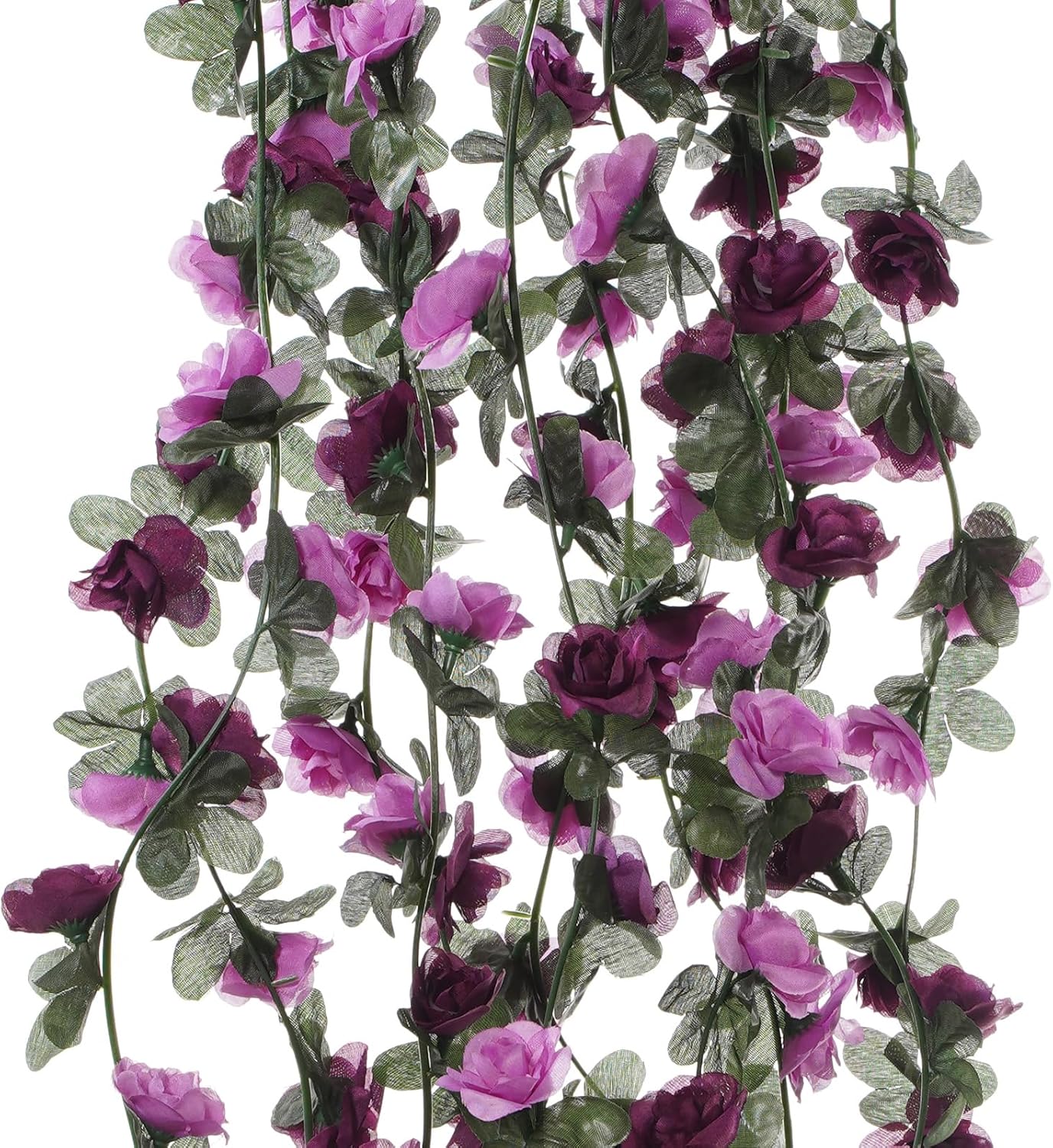 10 Pcs 82FT Flower Garland, Artificial Rose Garland Flowers Plants Fake Flower Hanging Rose Ivy, Birthday Party Valentine's Day Wedding Wall Arch Decor（Purple）