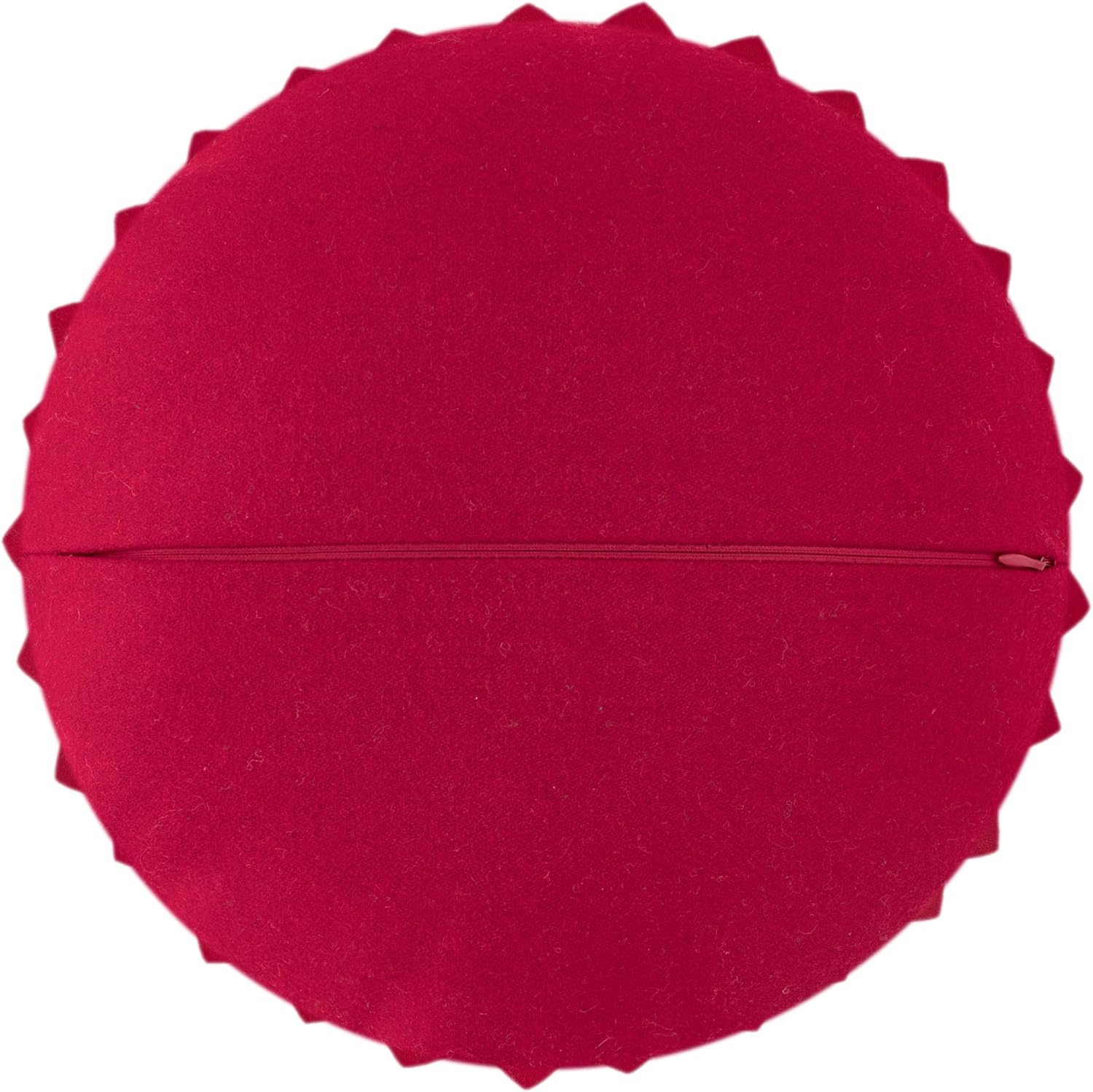 JWH 3D Flower Throw Pillow Cover Aesthetic Decorative Round Sunflower Pillow Case Handmade Pillowcase Floral Cushion for Couch Bedroom Chair Bed 12 Inch Red