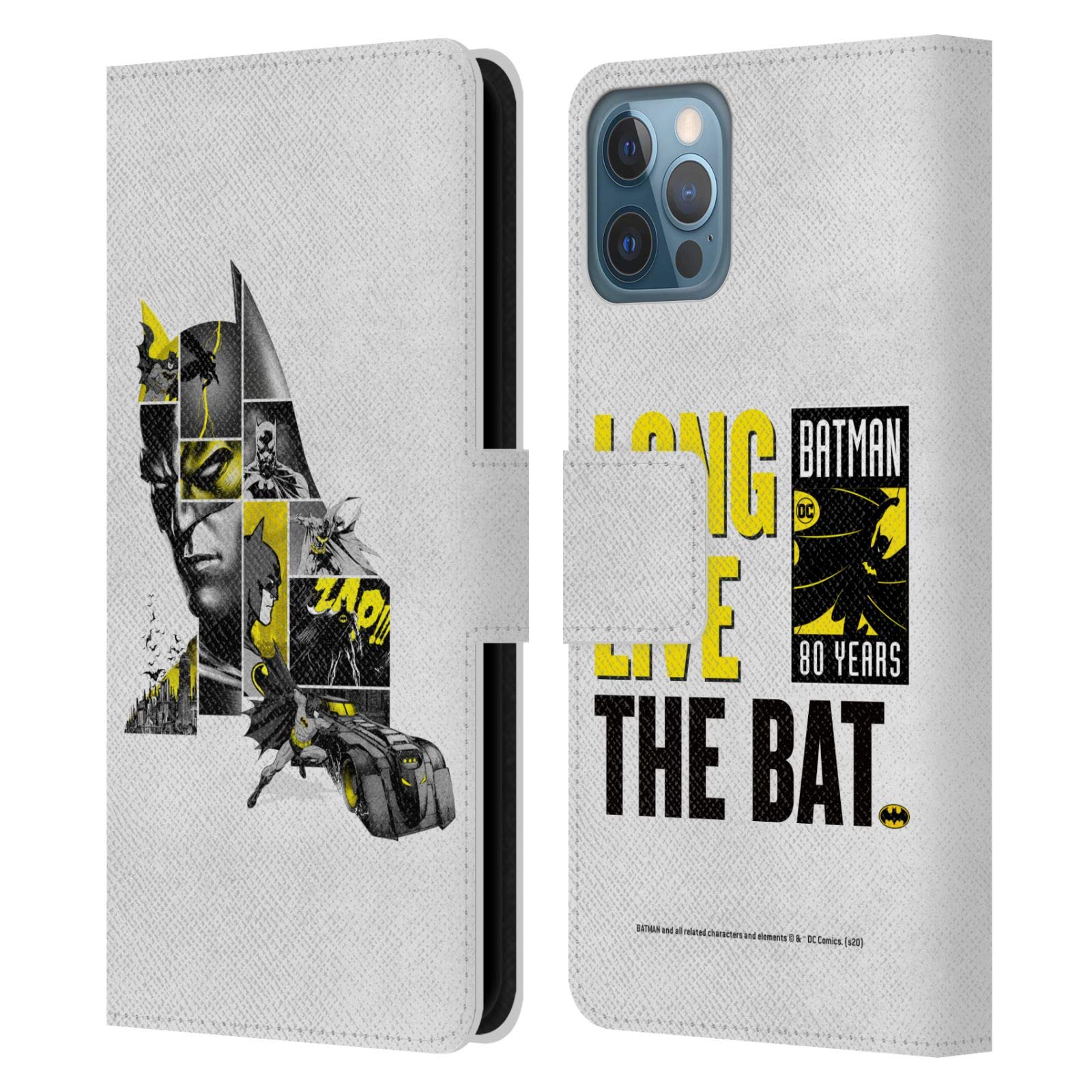 Carcasa de cuero Batman iPhone 12 Pro tipo libro compatible con carga y tarjetero 7