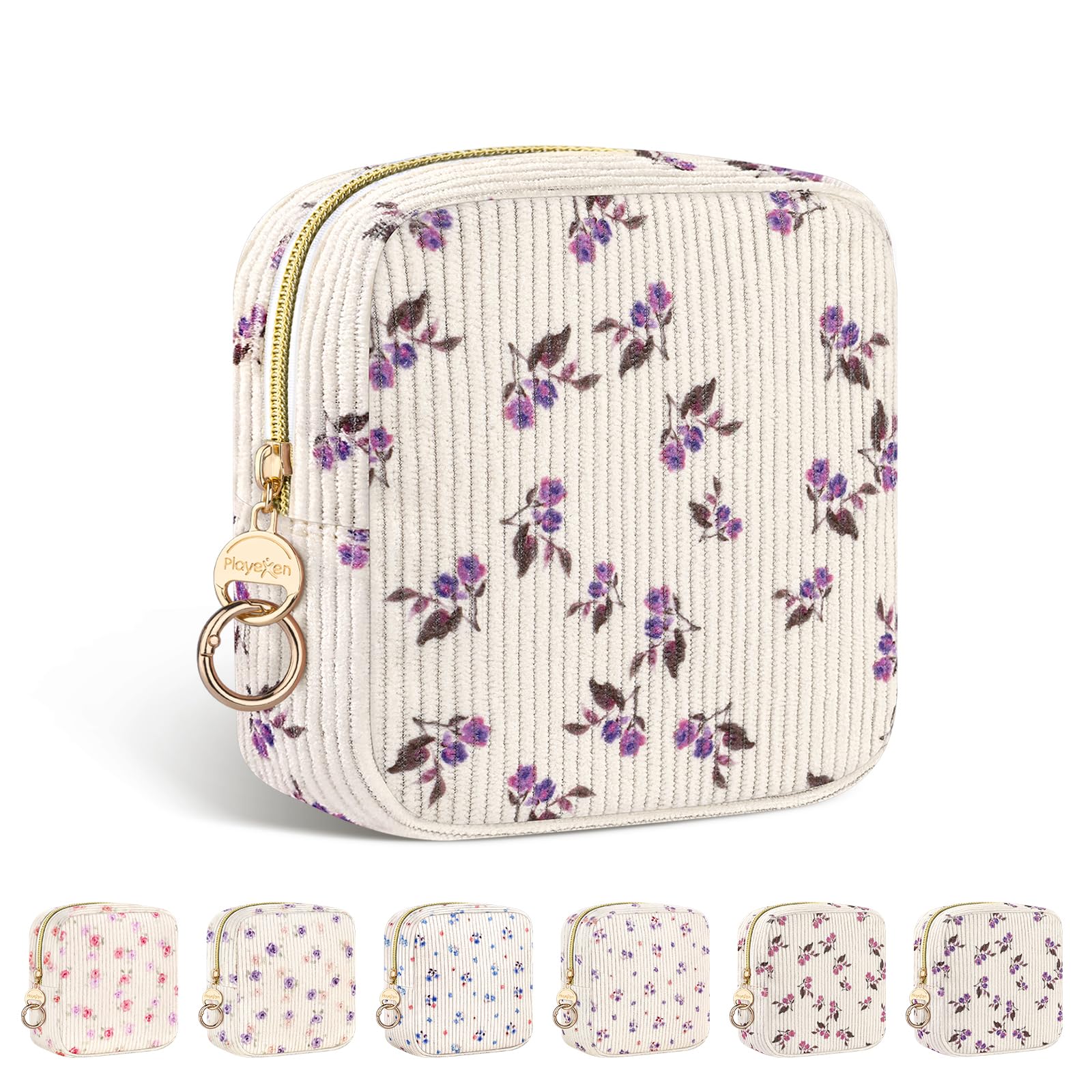 12,5*5*12,5cm Neceser Niña Pequeño para Compresas Organizador Bolso de Almacenamiento Compresas Algodon Salvaslip Bolsa Menstrual de Servilletas Sanitarias Regalo Adolescentes Niñas(flor-amarillo) — view 11