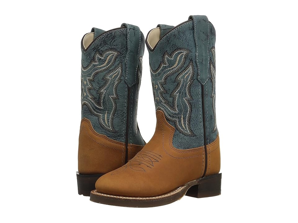 

Old West Kids Boots Broad Round Toe (Toddler/Little Kid) (Barnwood Brown) Cowboy Boots