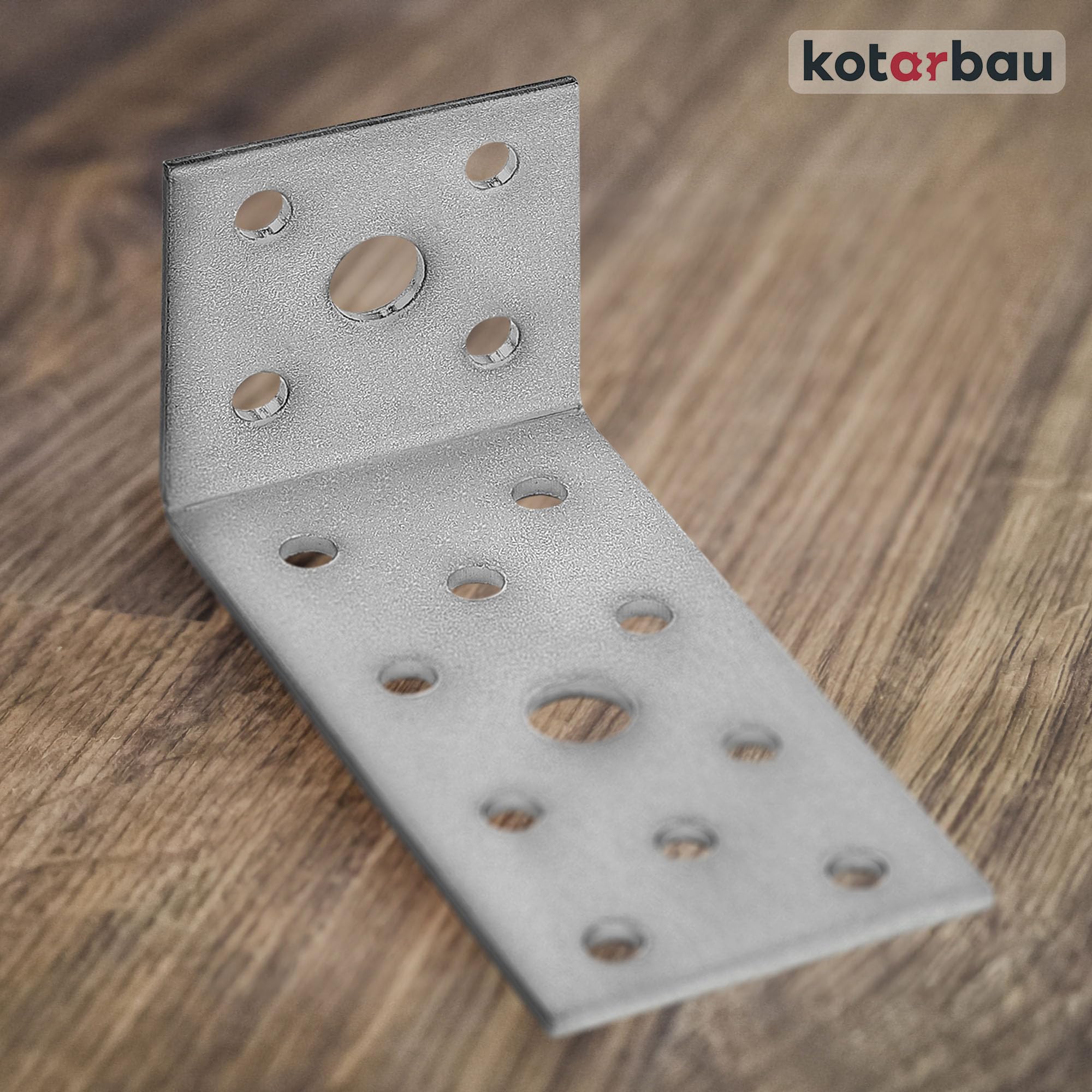KOTARBAU® 100er Set Winkelverbinder 40 x 80 x 40 Stahl Bauwinkel Lochplattenwinkel Möbelverbinder Verzinkt Schwerlast Holzverbinder Montagewinkel Stuhlwinkel