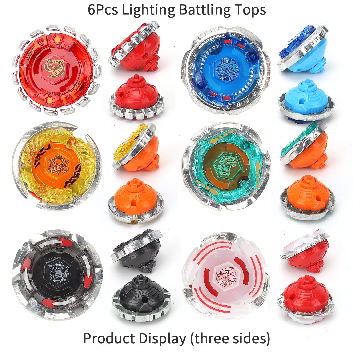 TUKIIE Battling Top Gyro Toy Set, 12 Spinning Tops With 3 Launchers Storage Box, Metal Fusion Battling Tops Set Game Xmas Birthday Present For Kids Boys Girls Ages 6