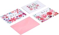 Amazon Basics 48 Thank You Cards with Envelopes - Assorted Floral Designs, 4x6 Inches, Matte Finish