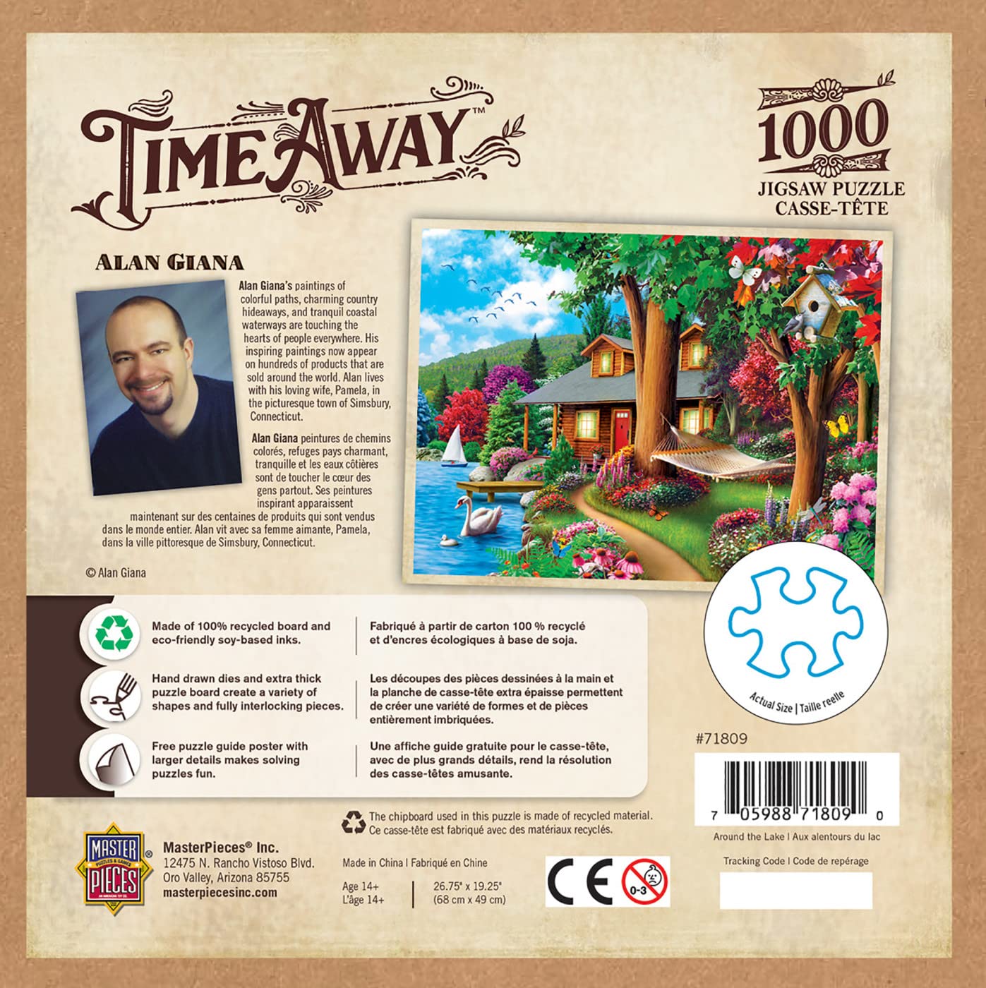 Puzzle De Madera De 1000 Piezas - Ángel Fantasía Con Póster Y Caja Exquisita | Decoración Y Regalo Para Adultos Y Familias