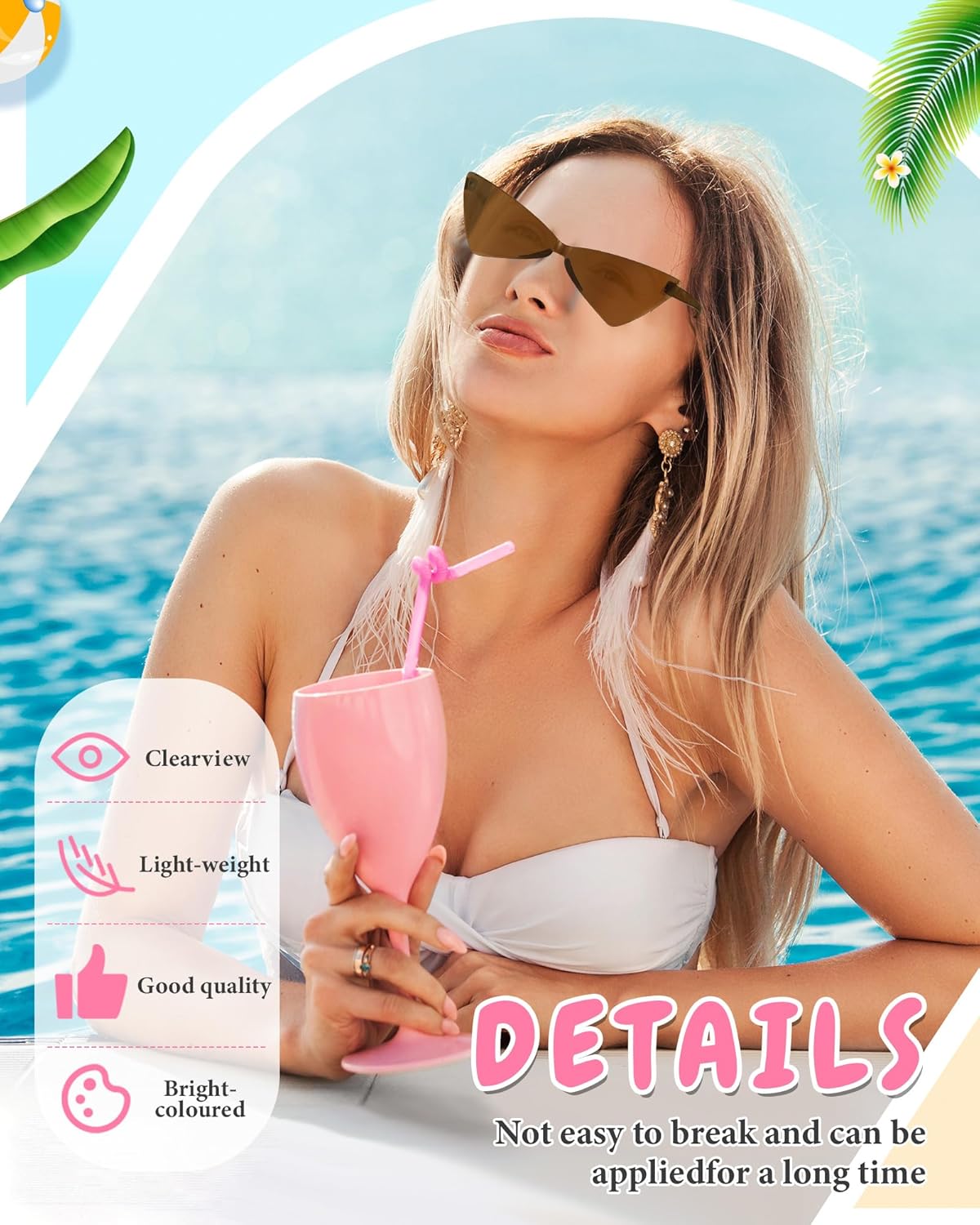 Kanayu Mixed Style Rimless Sunglasses Retro Party Favors Eyewear for Bachelor Party Photoshoot Costume Accessories - Image 5